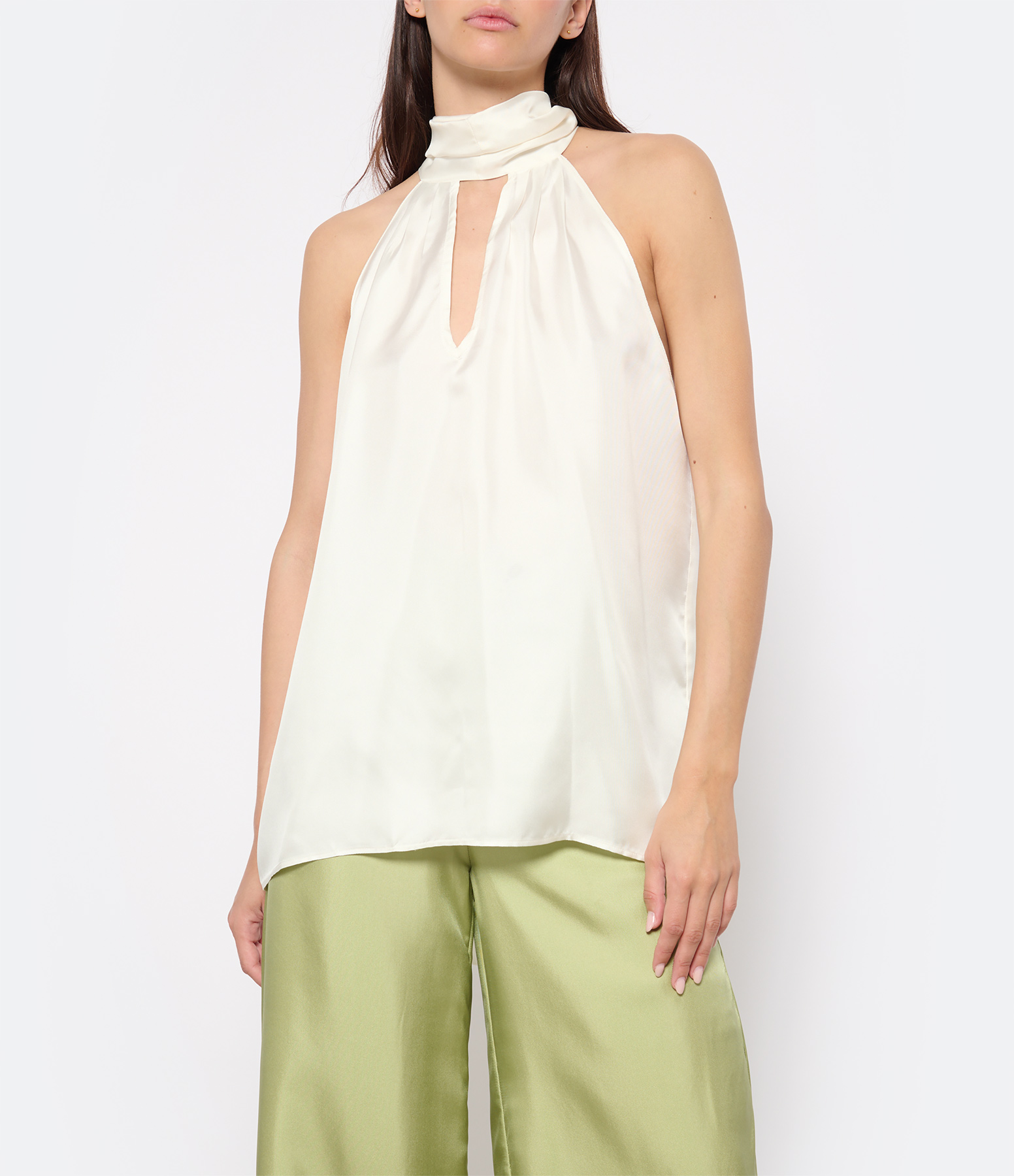 White Silk Cruz Top
