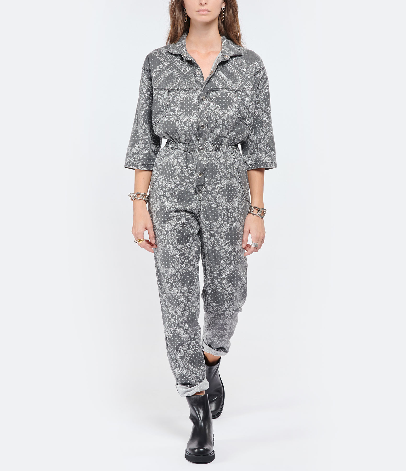 Hope Bandana Faded Black Jumpsuit