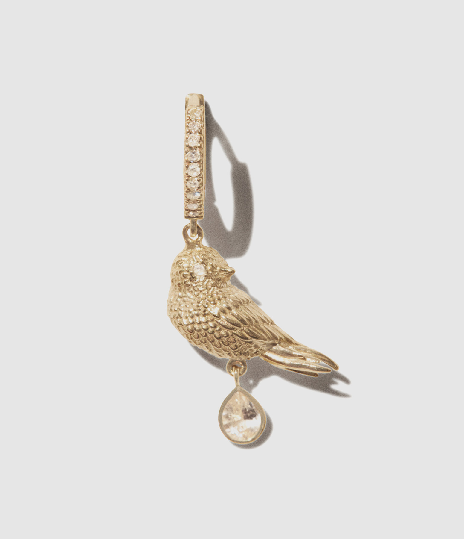 Palermo Bird Sapphire and Diamond Gold Earring (sold individually)