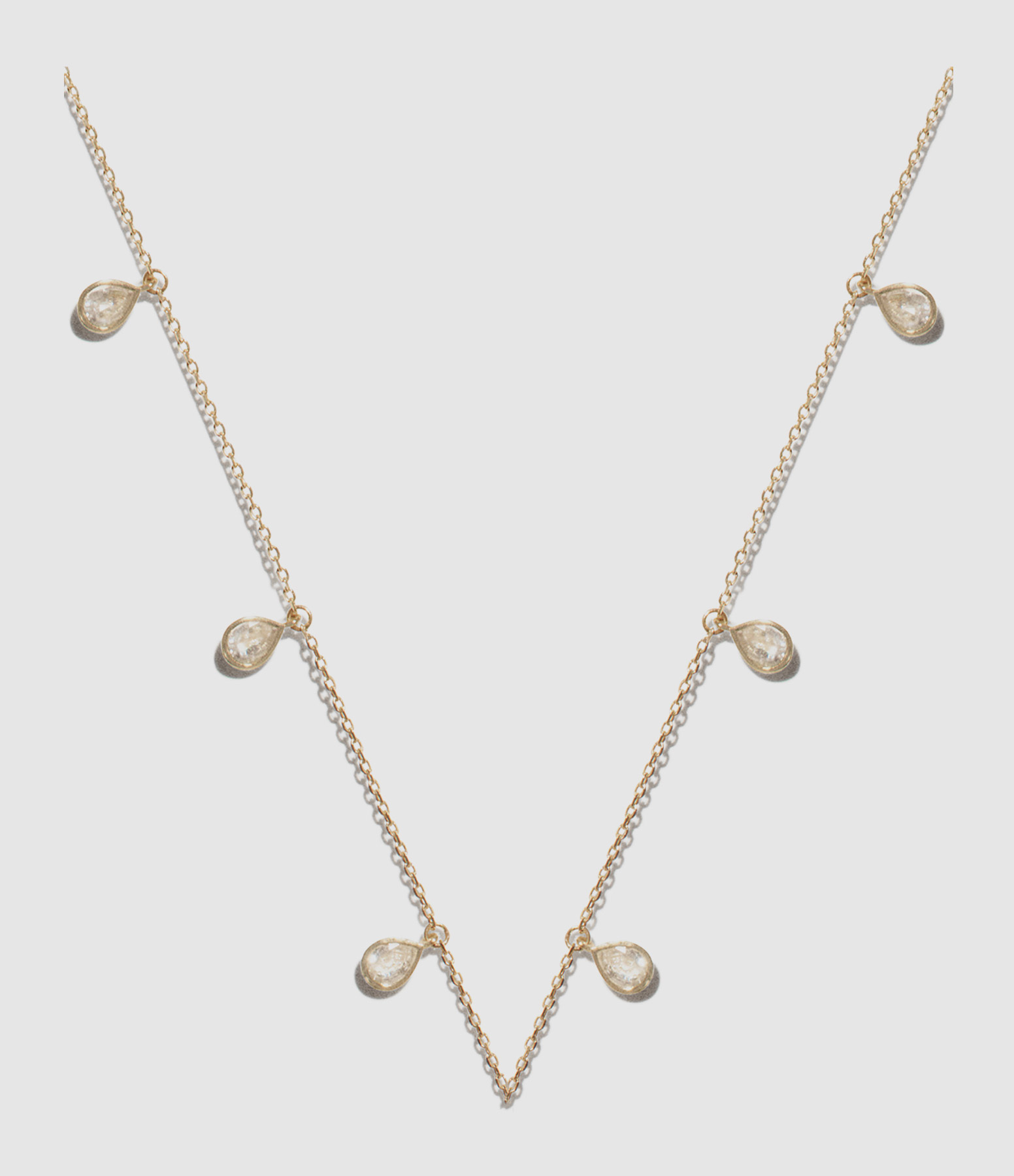 Palermo Necklace – White Sapphire and Yellow Gold