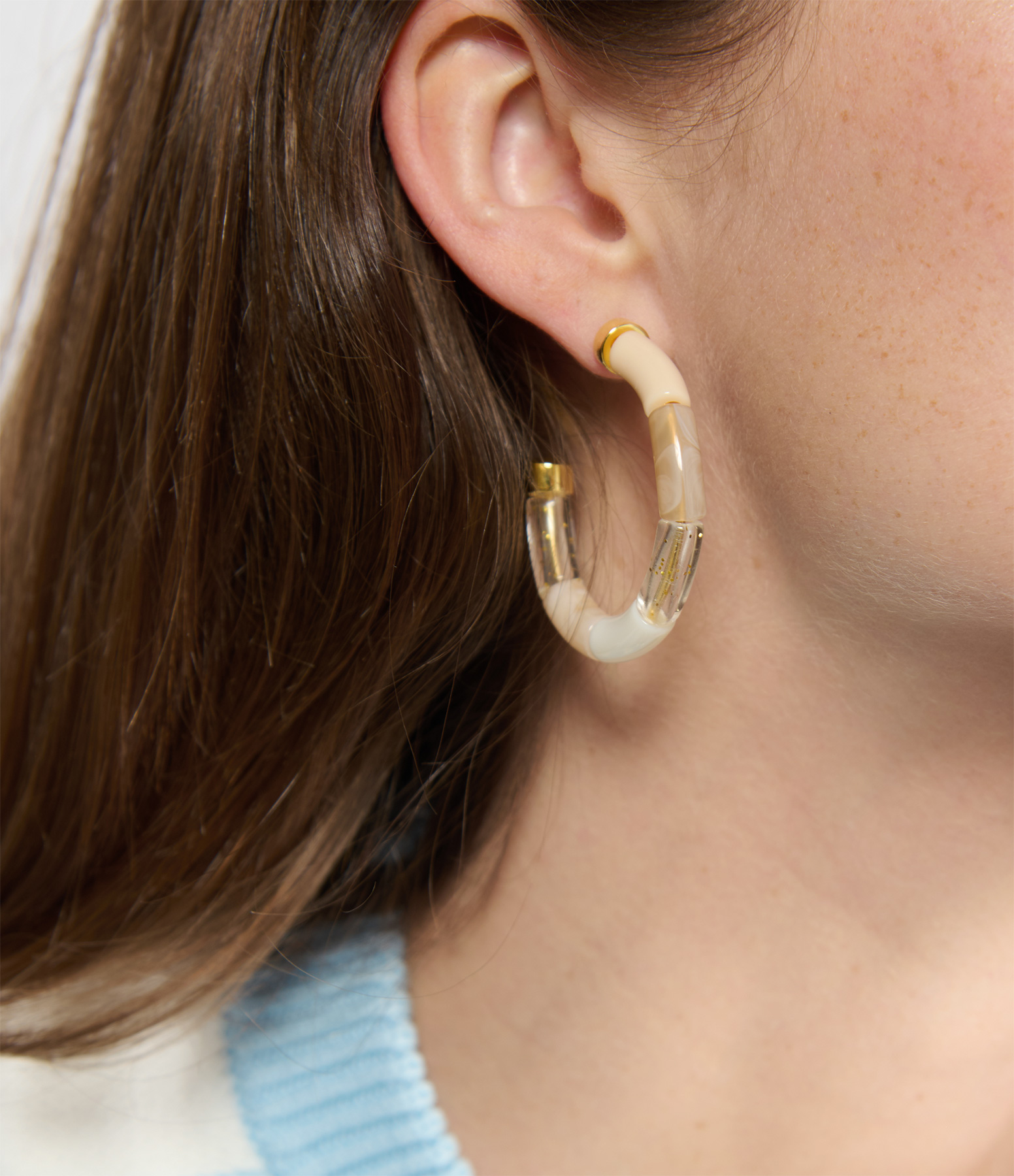 Riviera-Beige Bola Earrings
