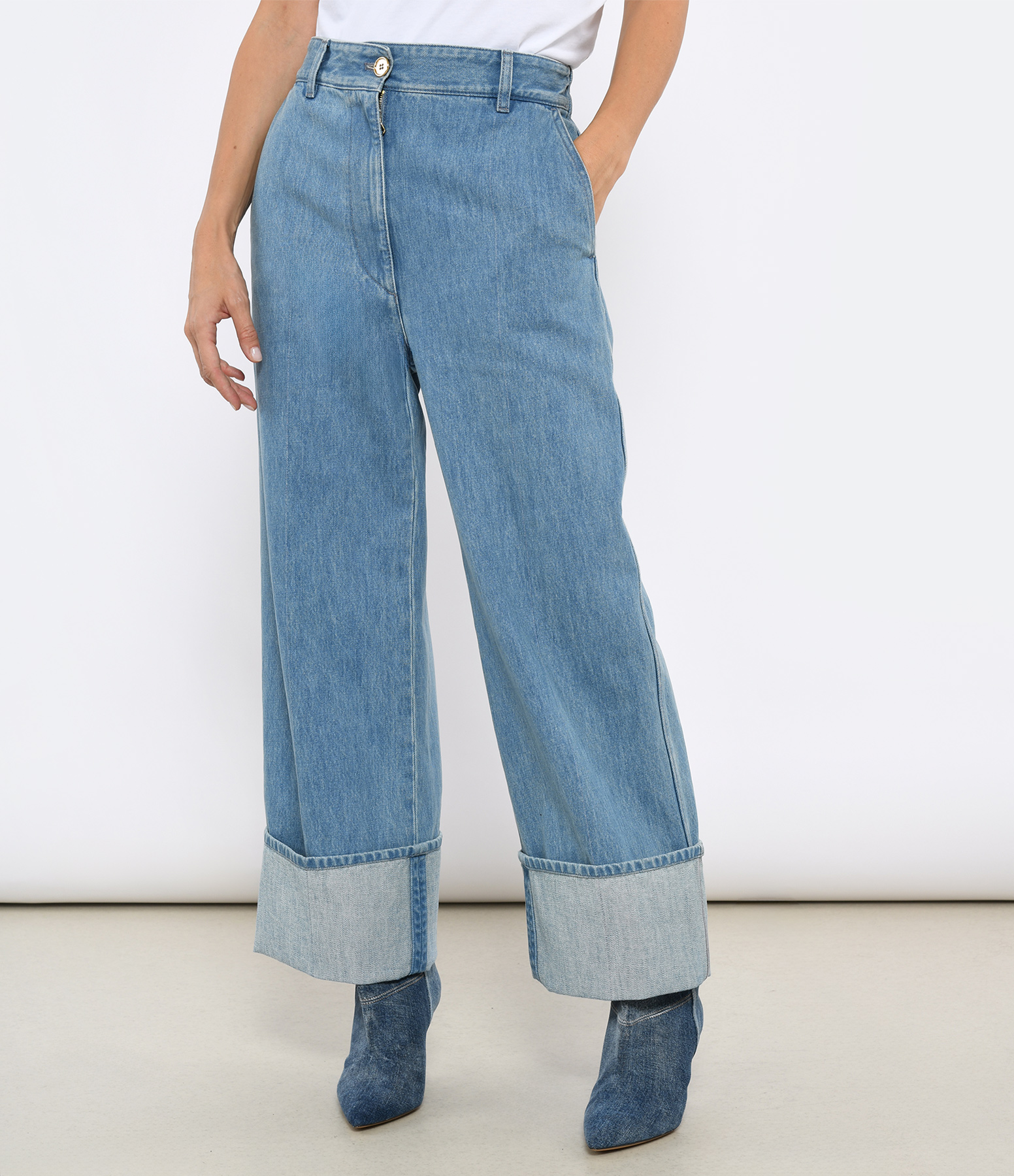 Iconic Ice Blue Hem Jeans