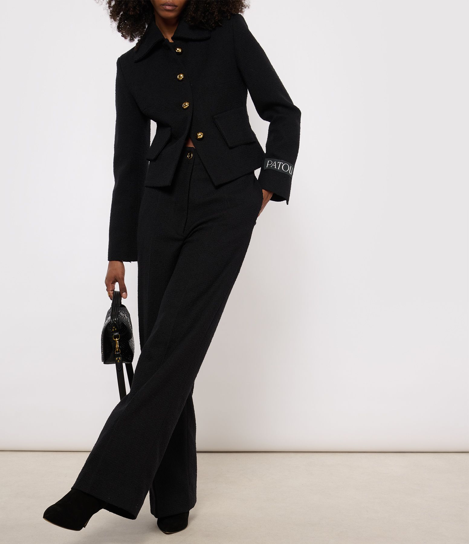 Iconic Long Black Wool Trousers