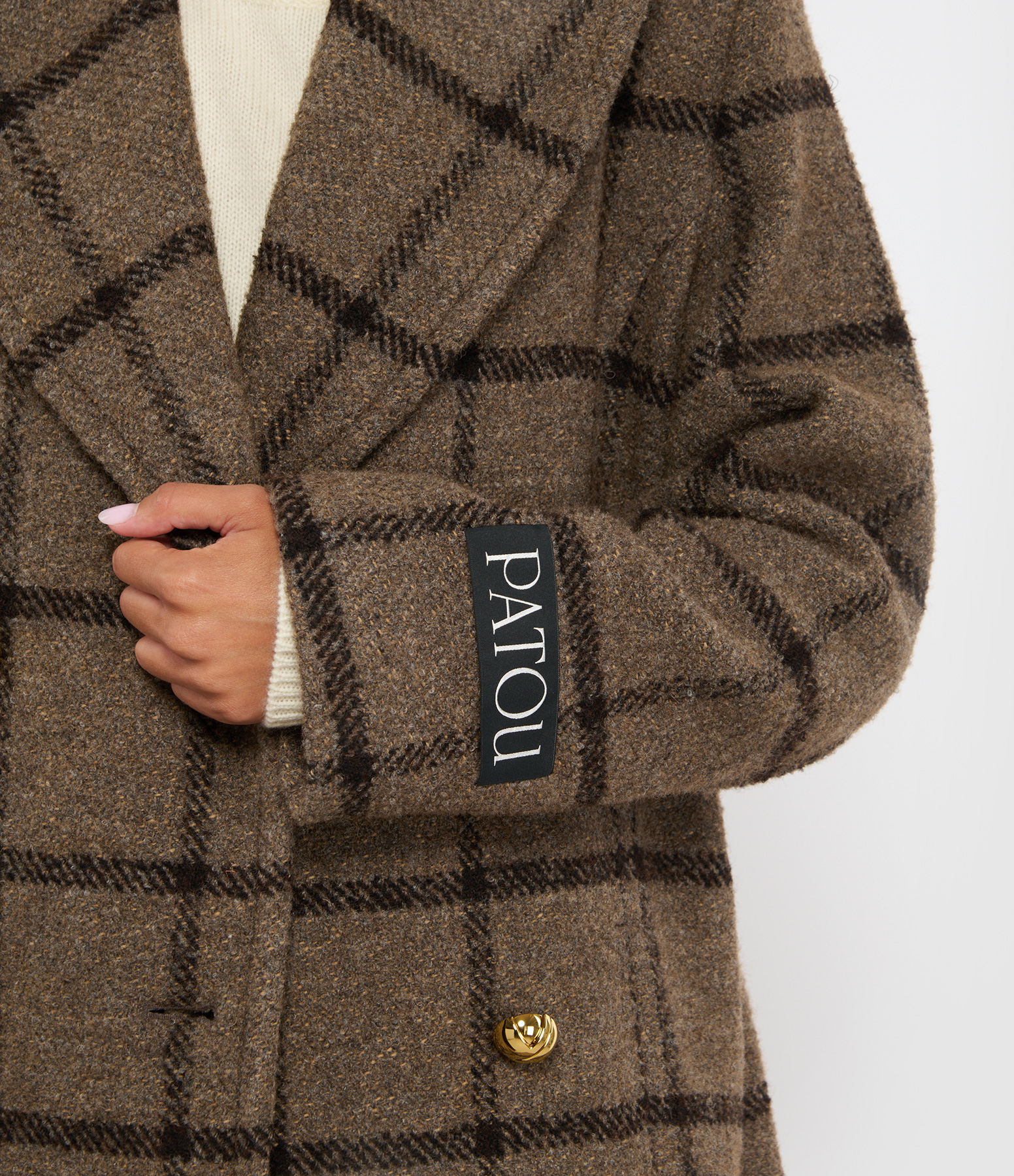 Soft Tailored Striped Wool Coat