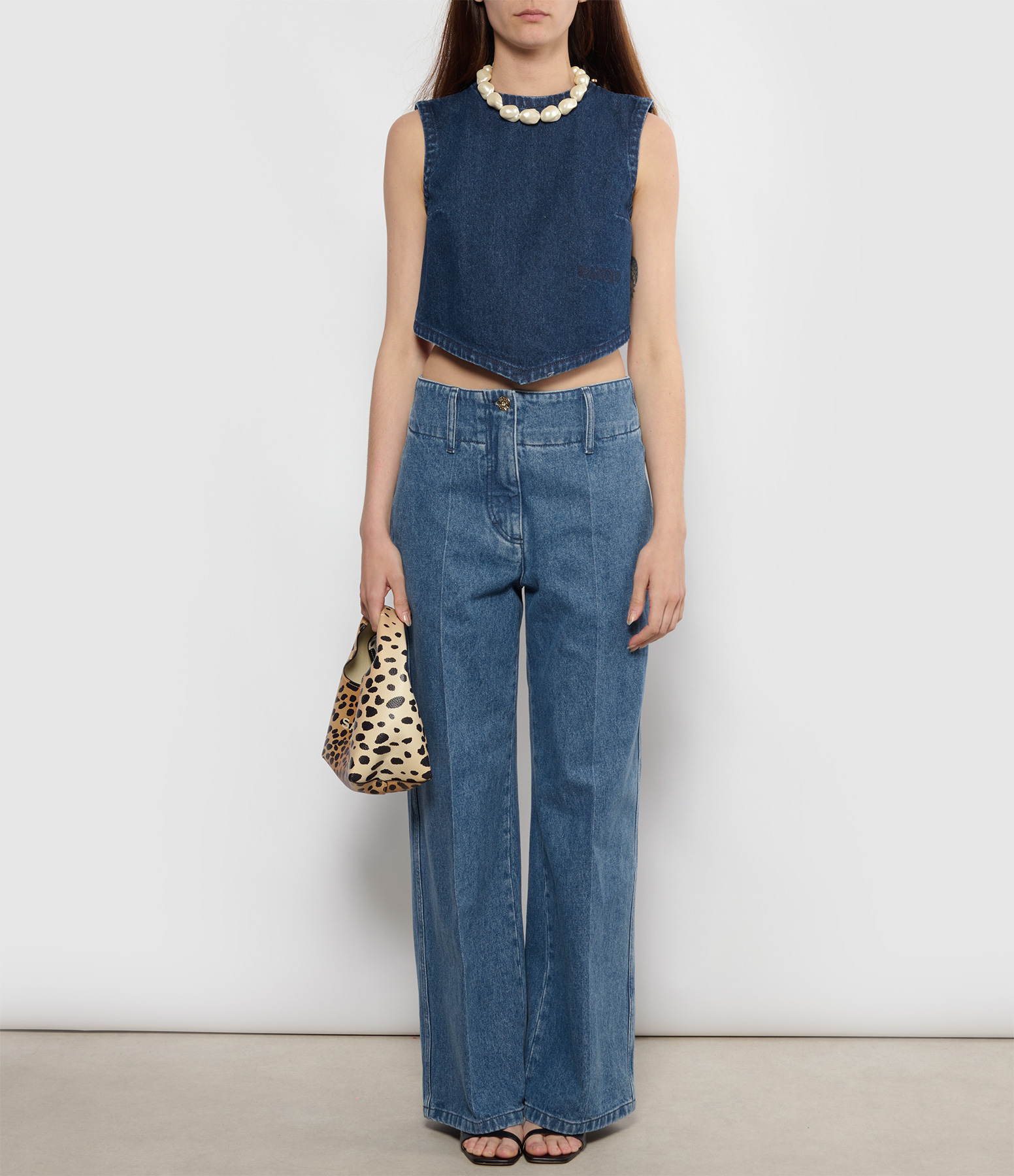 Loose-Fit Trousers with Heritage Blue Wash Waistband