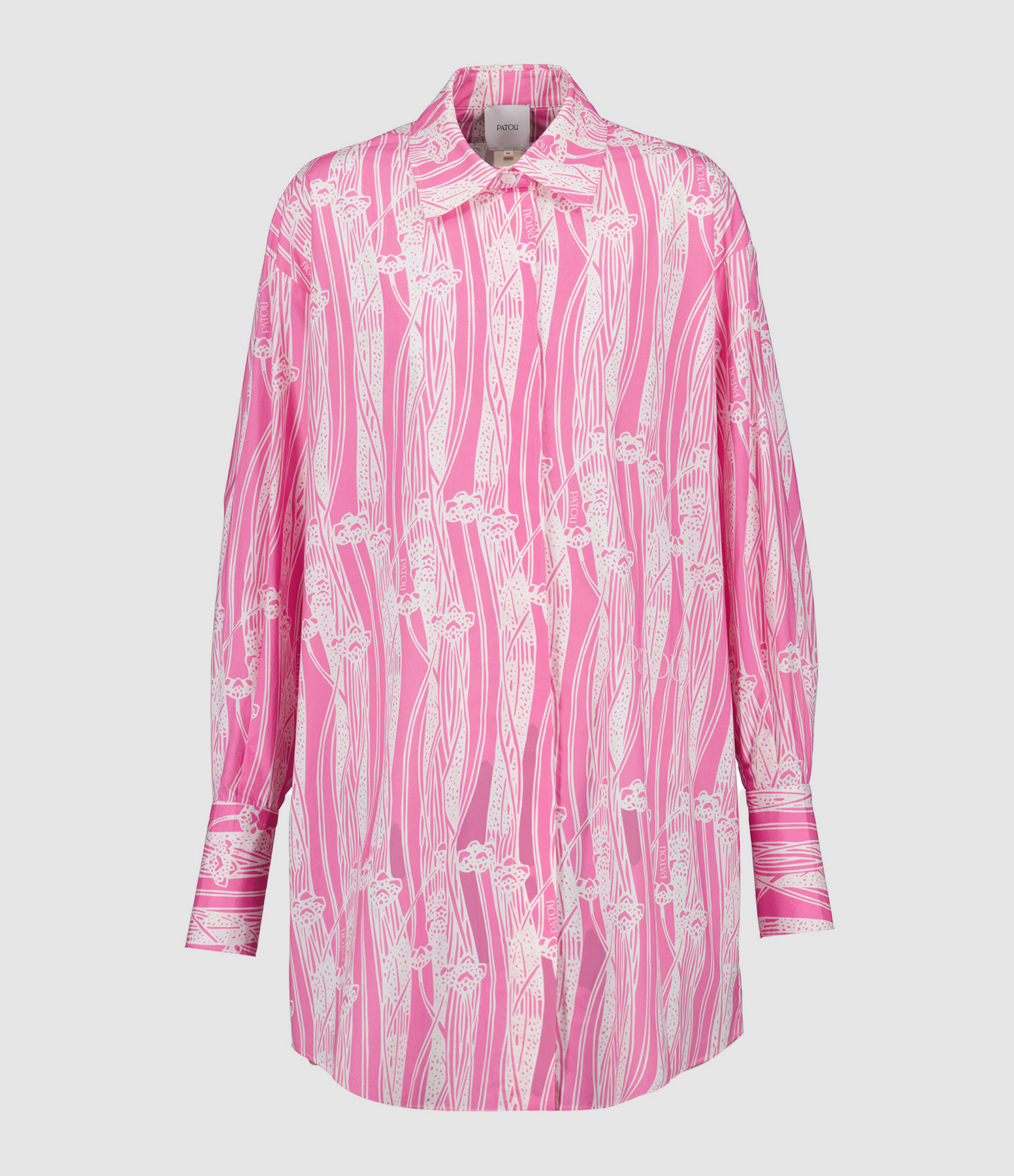 Short Cotton Shirt Dress in Pink, Art Deco Style