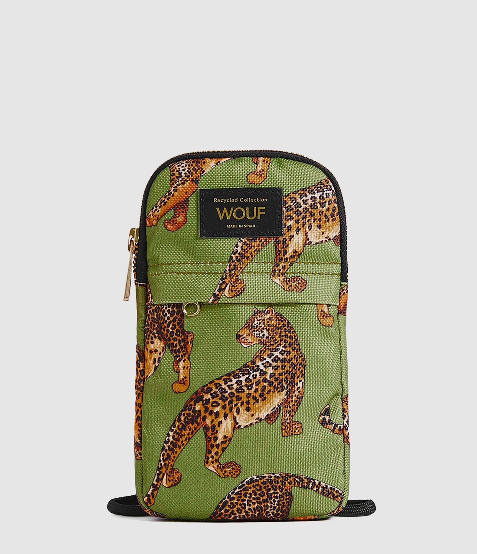 Olive Green Leopard Print Mobile Phone Holder