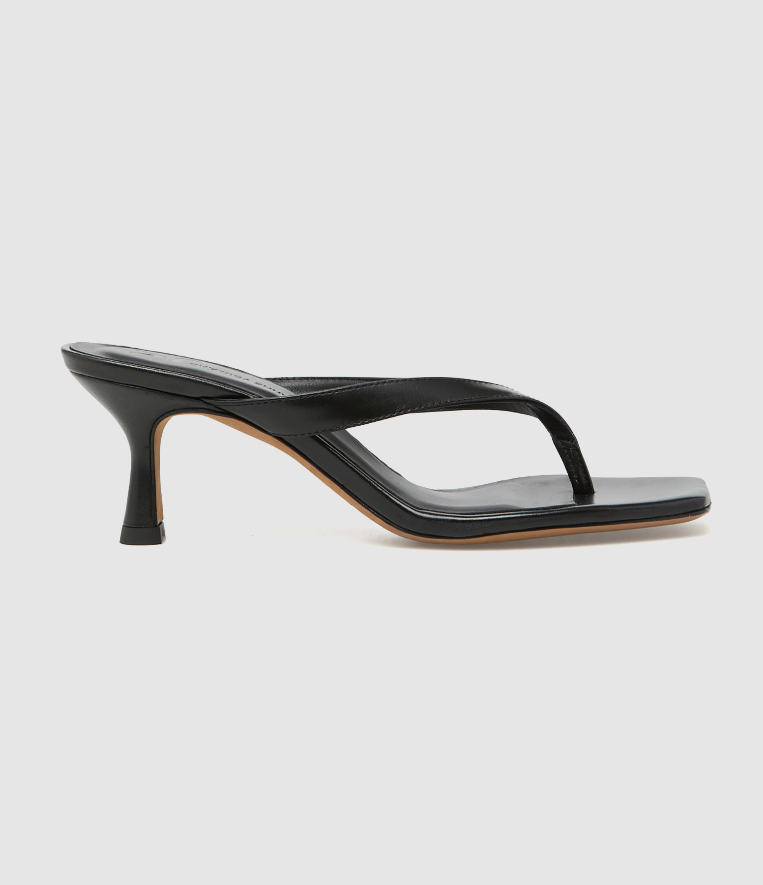 Paros Black Leather Sandals