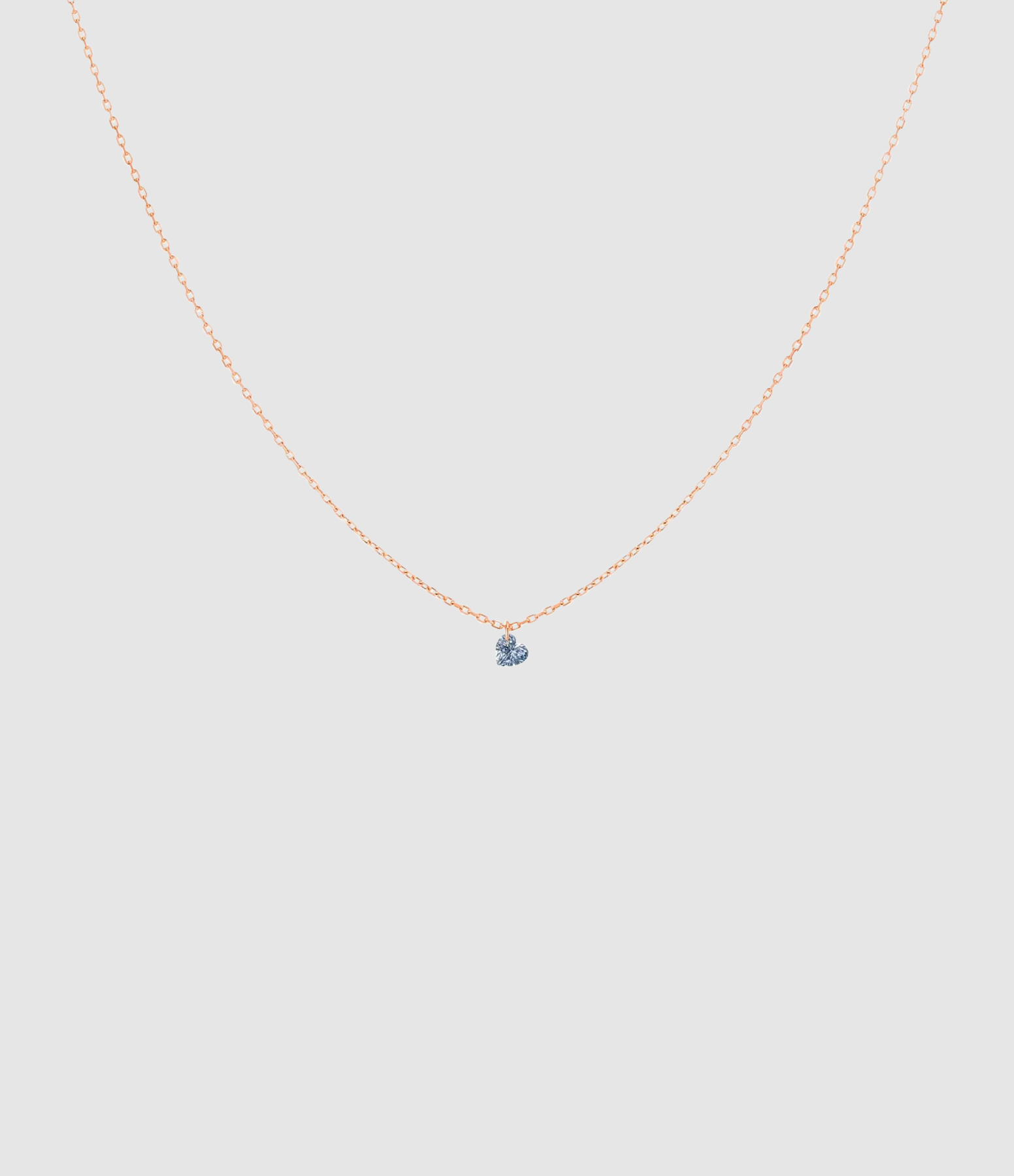 Collier Coeur 360° Diamant 0.15 Or Rose