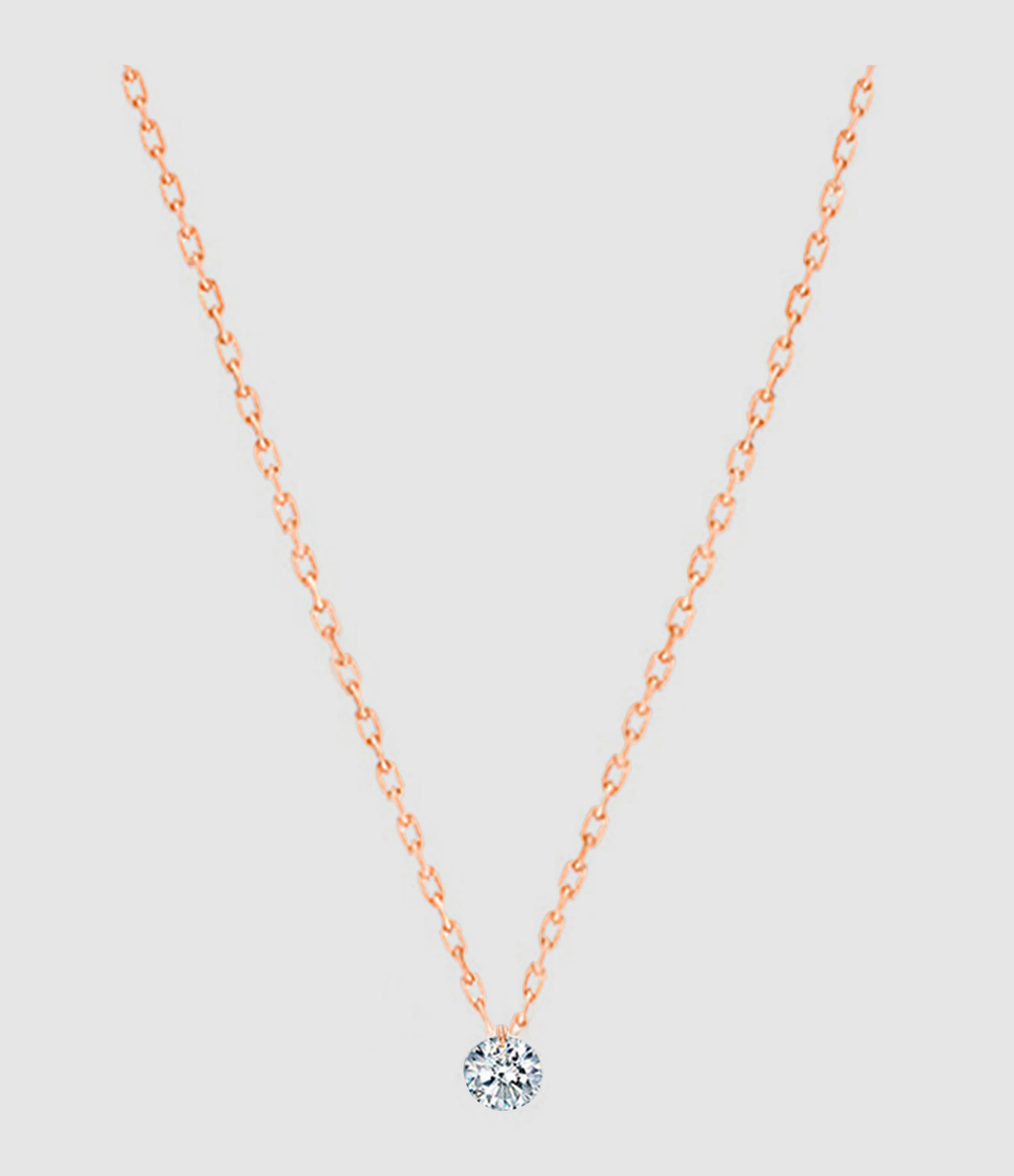 360° Brilliant-Cut Diamond Necklace, 0.07, Rose Gold