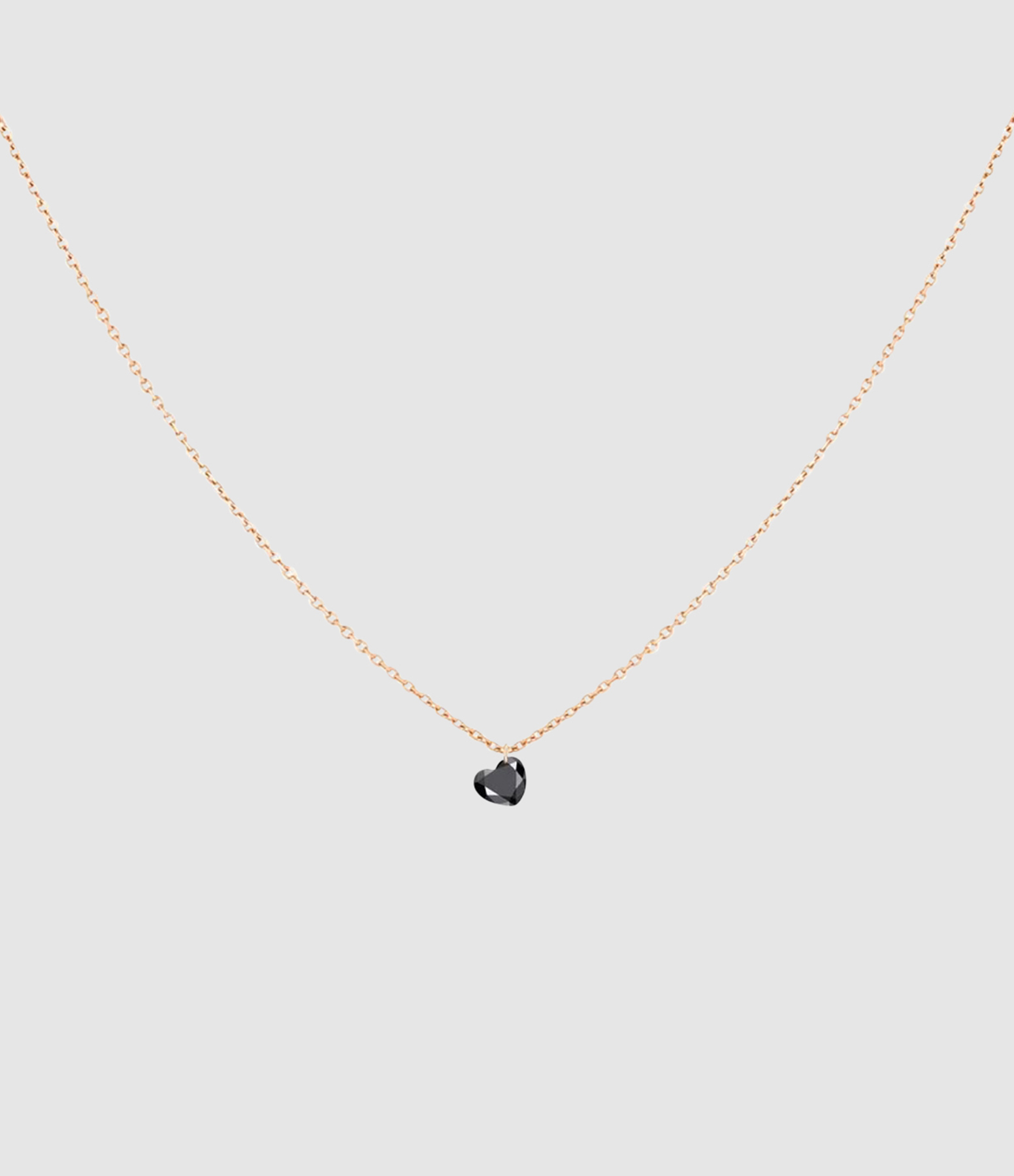Black 360° Black Diamond Heart Necklace, 0.50, Rose Gold