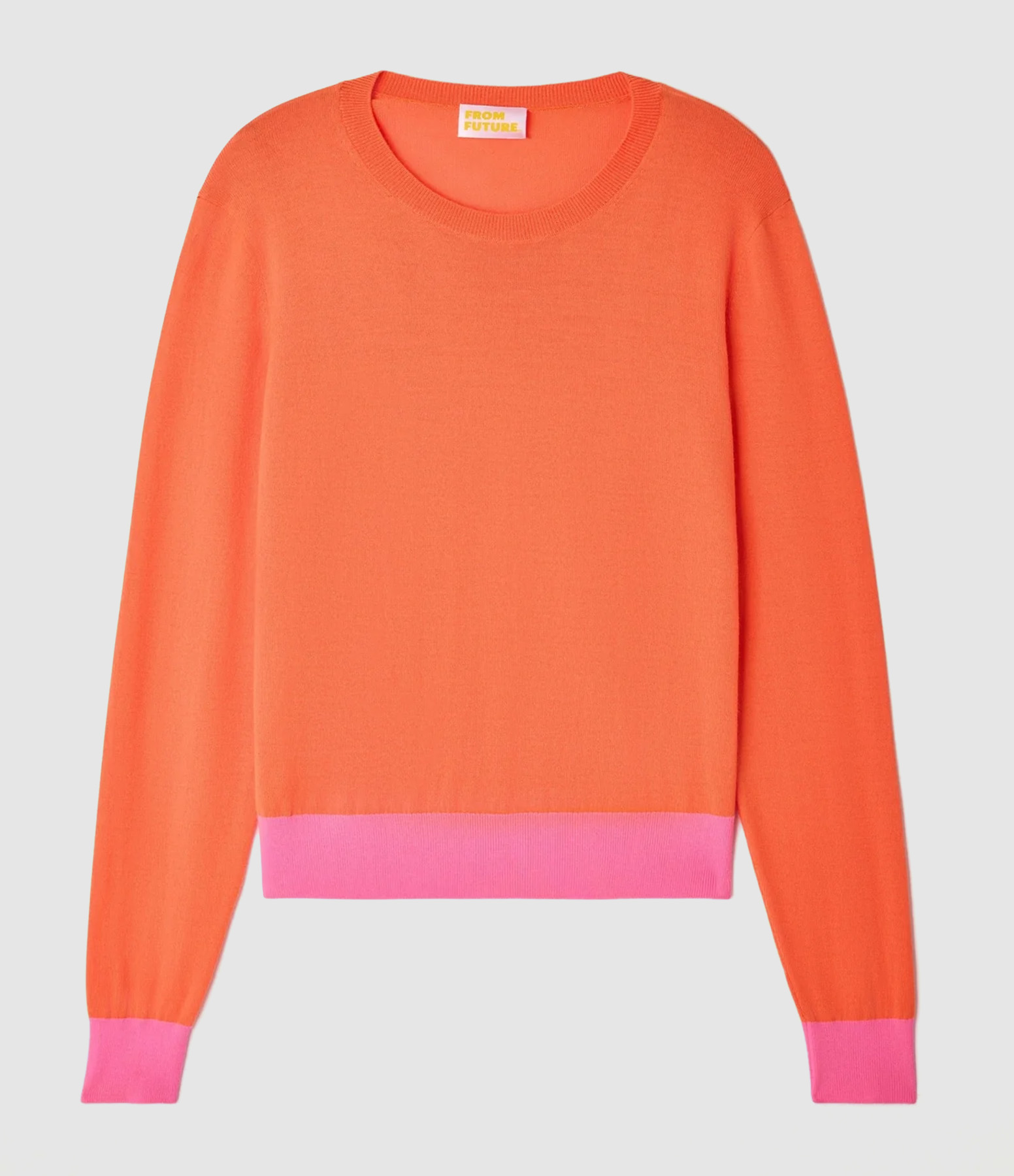 Fire Orange Round-Neck Jumper