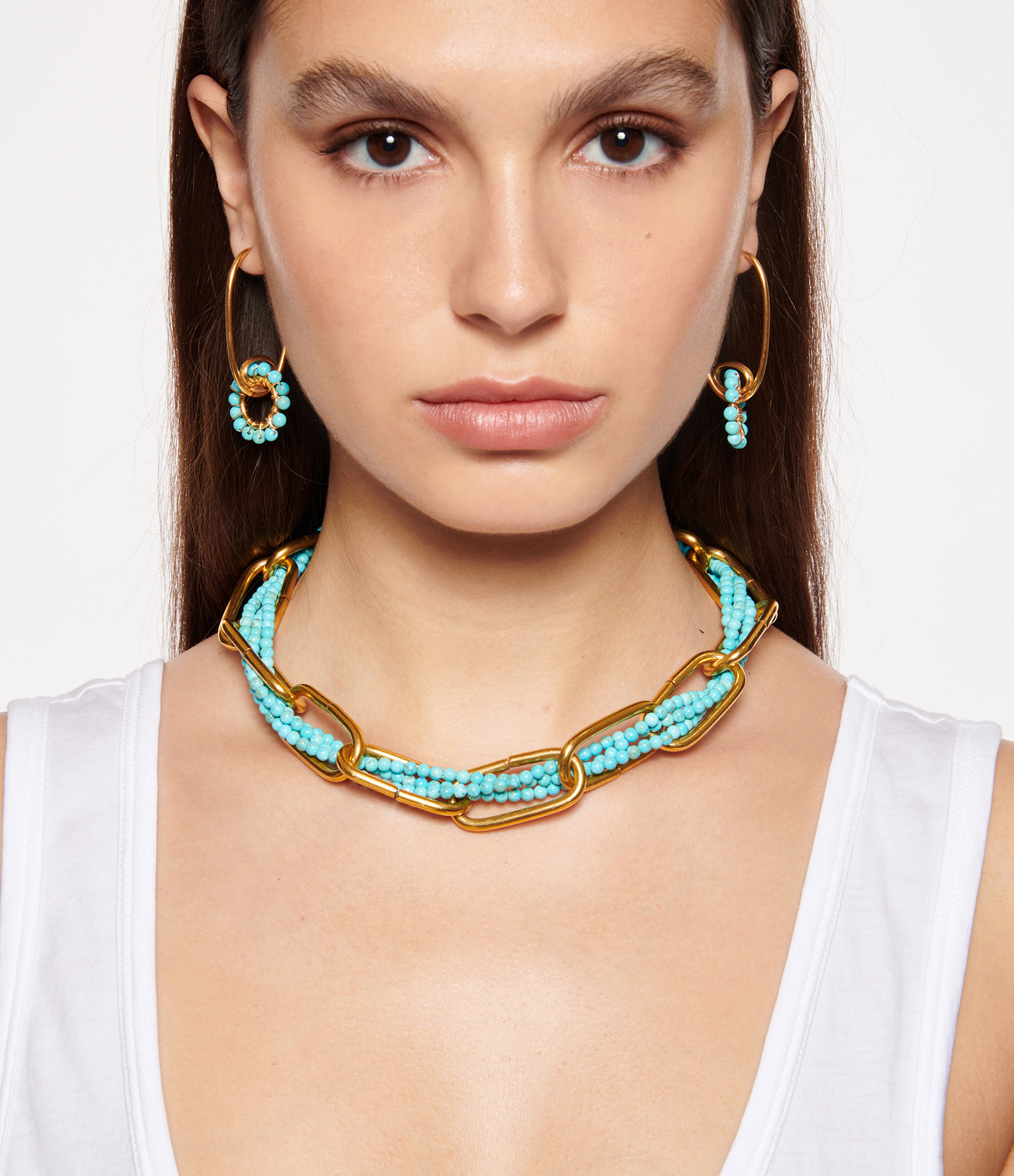 Ramey Gold-Plated Turquoise Necklace