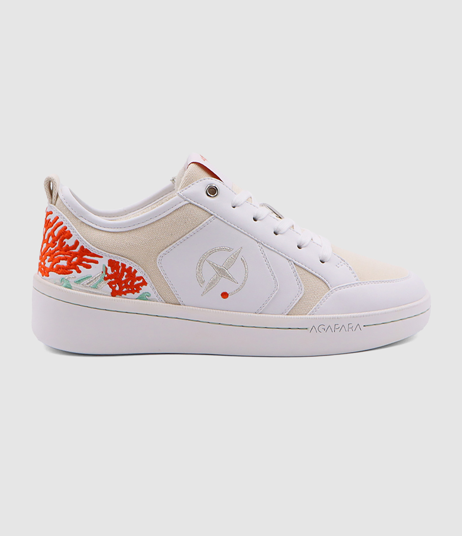 La Piana T33 Vegan Leather Trainers in Coral