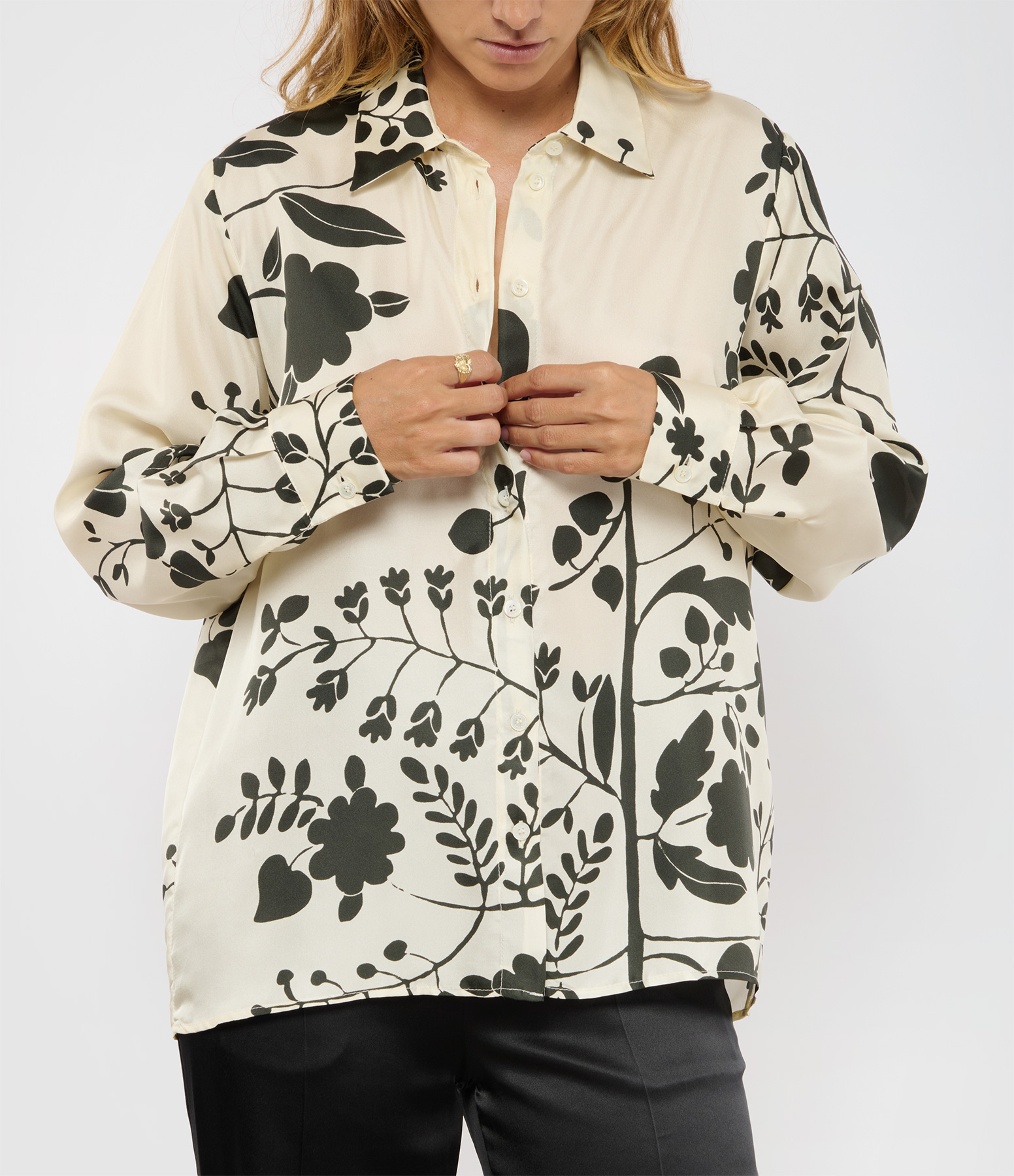 Gabi Ecru Silk Shirt