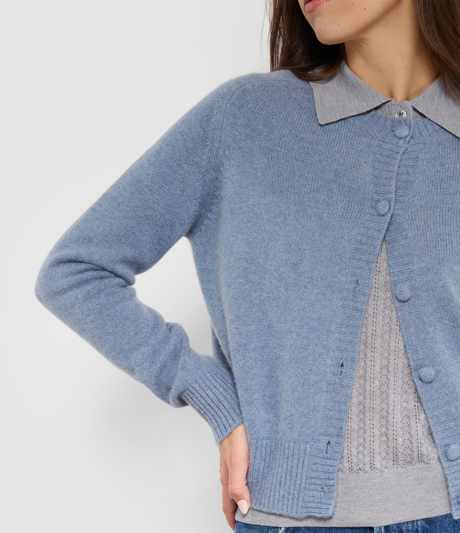Britany Blue Cashmere Cardigan