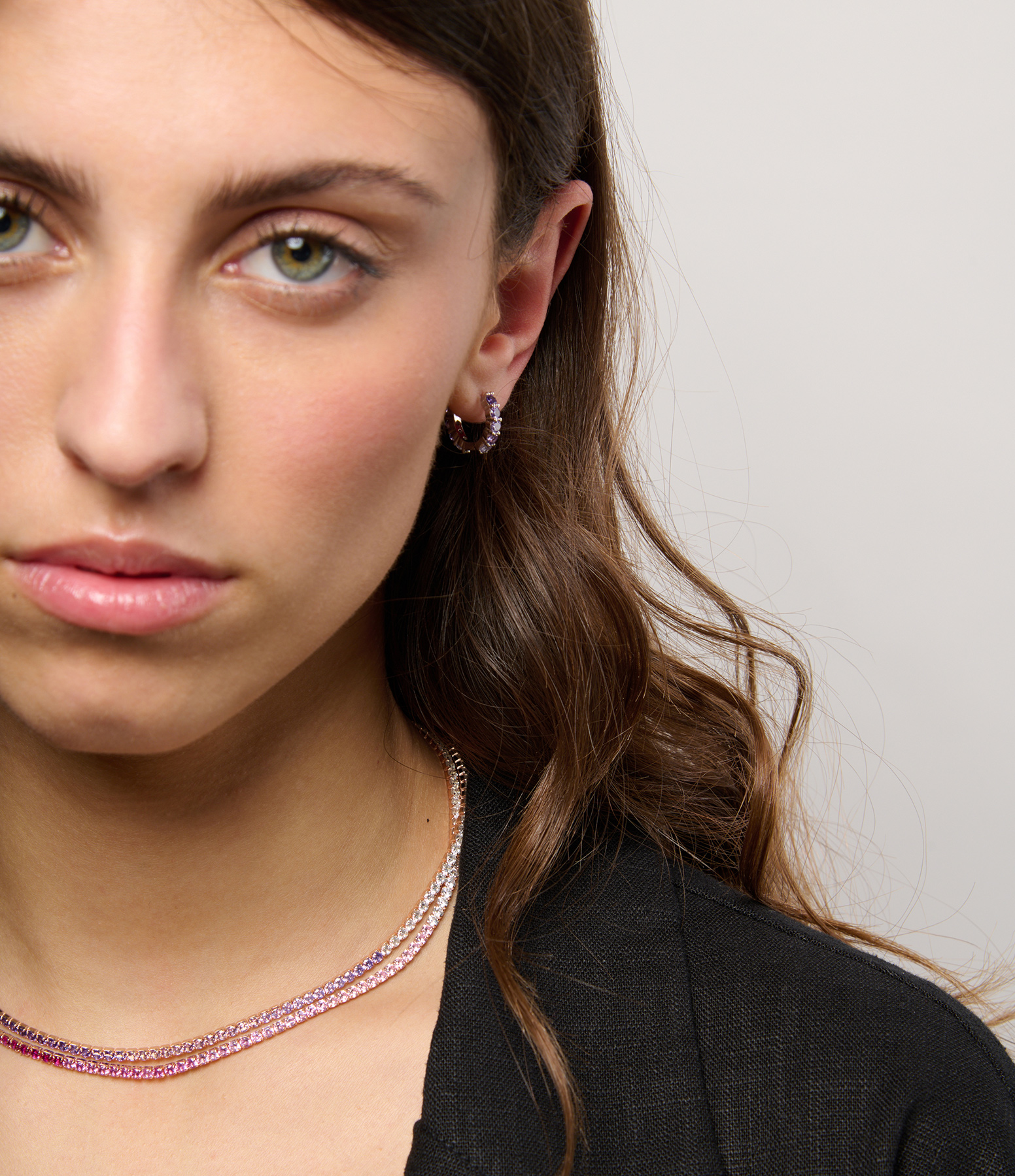 Miss Ju Necklace in Rose Gold and Purple