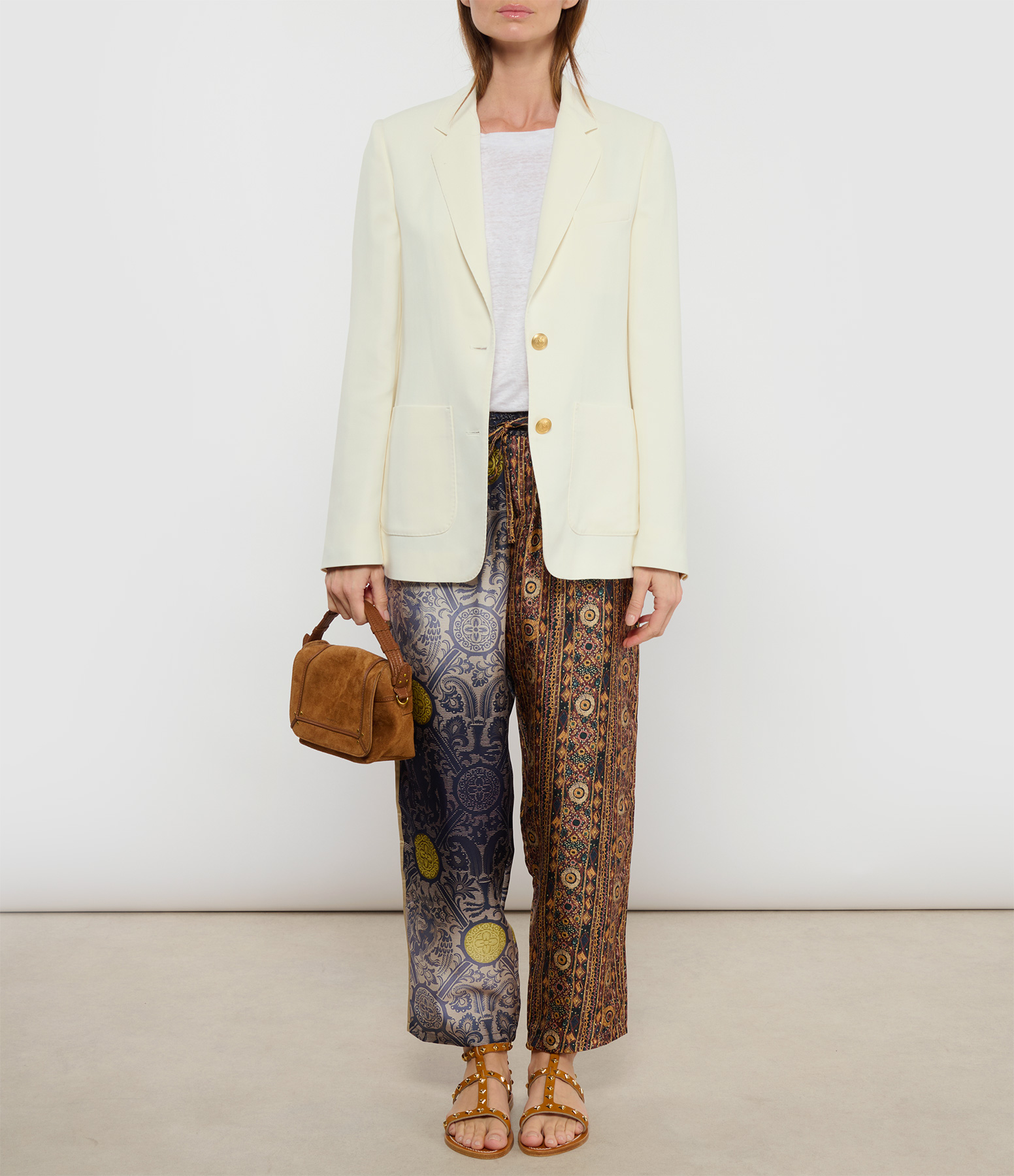 Aloe Silk Print Trousers