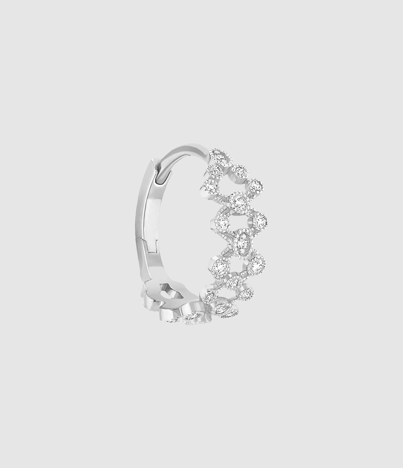 Mini Creole ‘Summer Rain’ White Gold with Diamonds (sold individually)