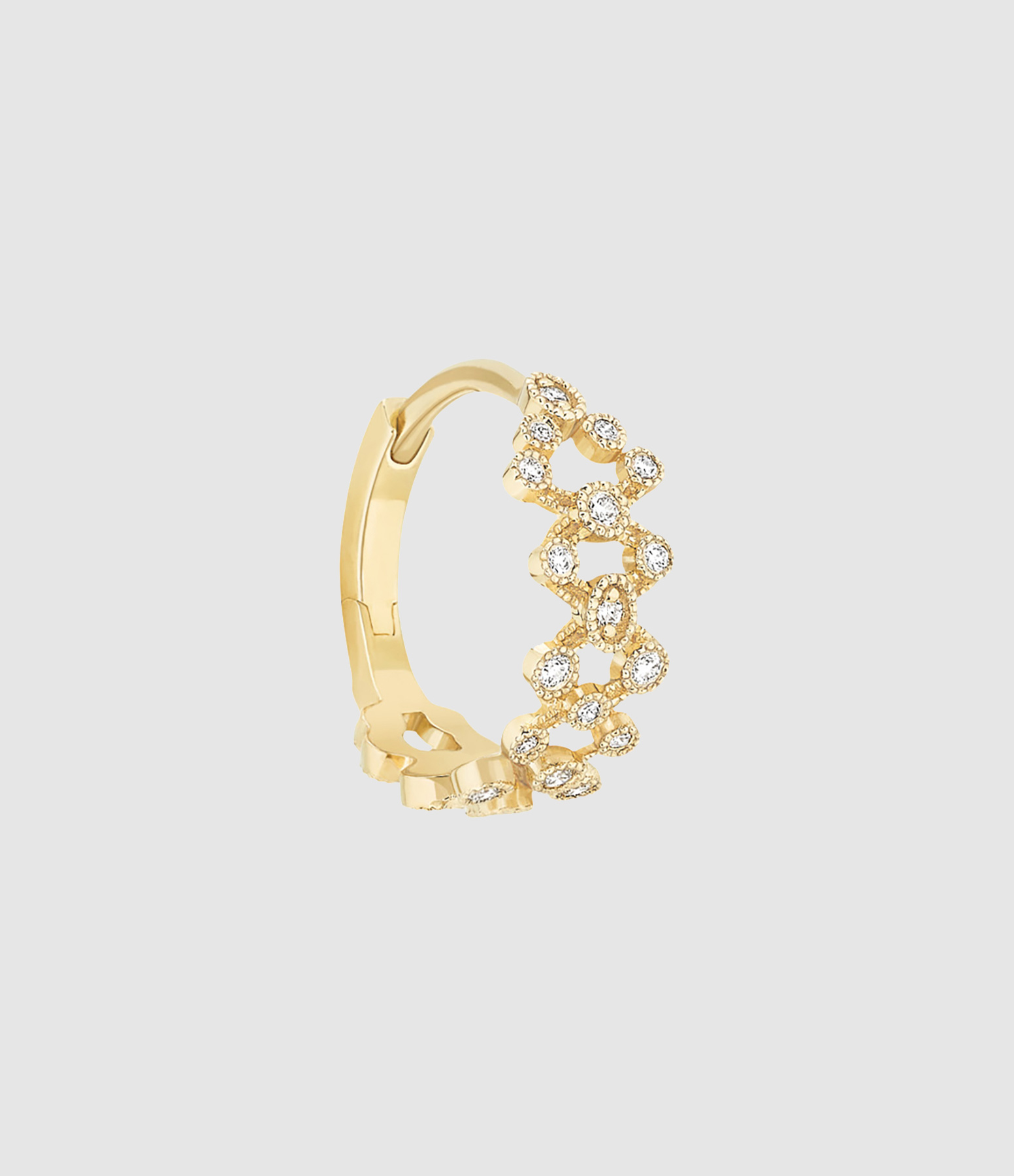Mini Creole ‘Summer Rain’ Yellow Gold with Diamonds (sold individually)