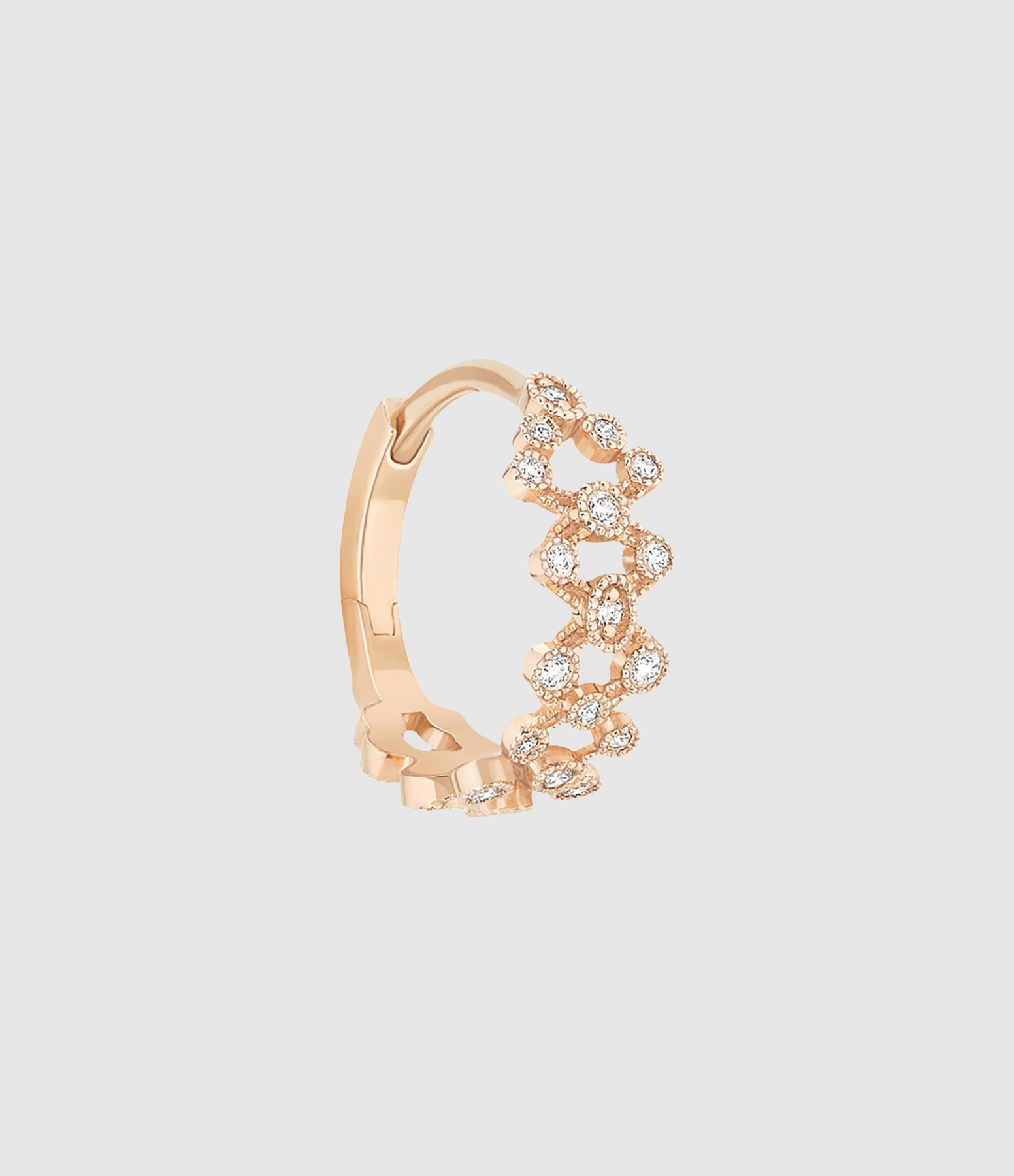 Mini Creole 'Summer Rain' Rose Gold with Diamonds (sold individually)