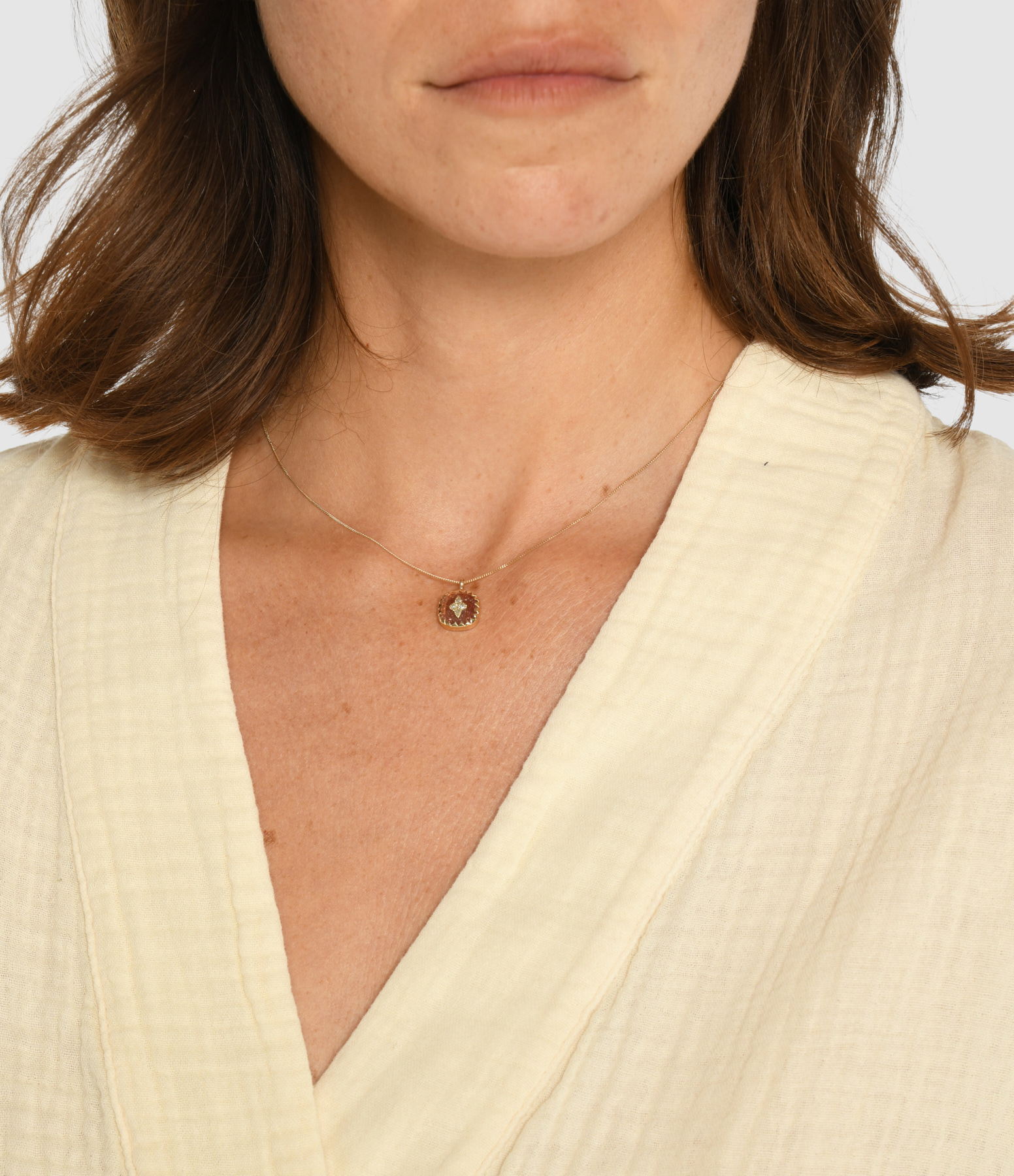 Pierrot Strawberry Quartz Necklace