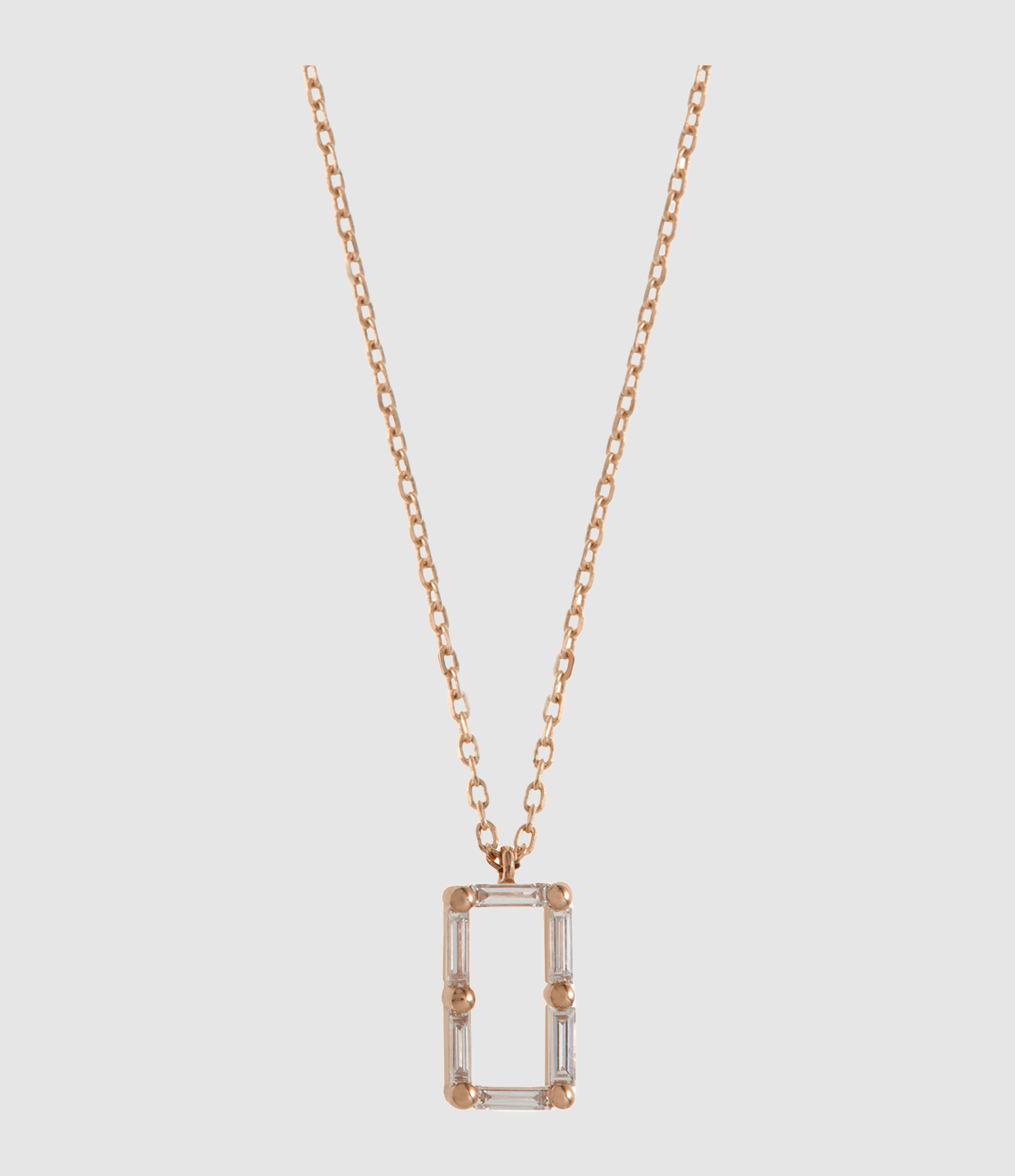 Number 0 Rose Gold Diamond Necklace