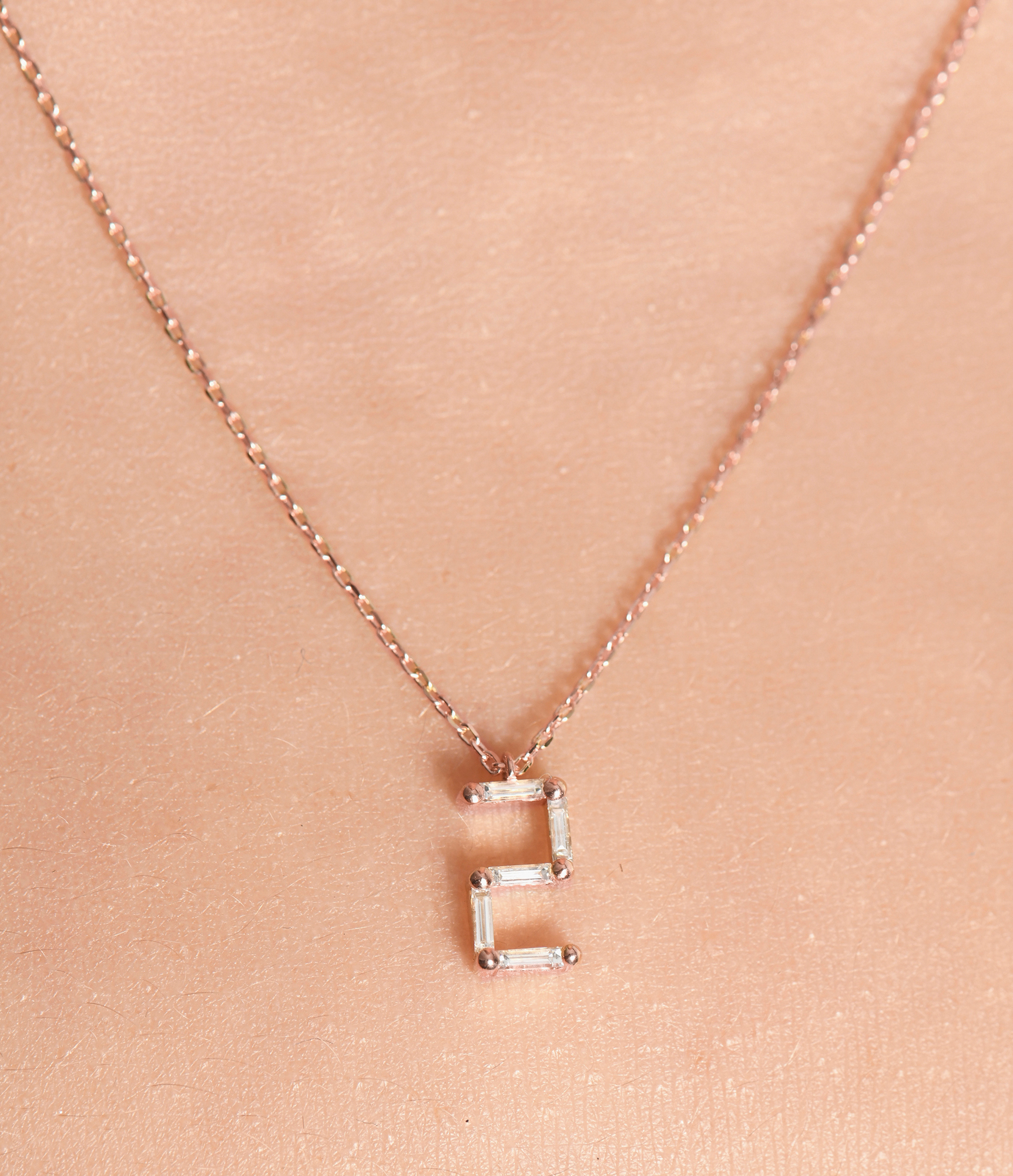 Number 2 Rose Gold Diamond Necklace