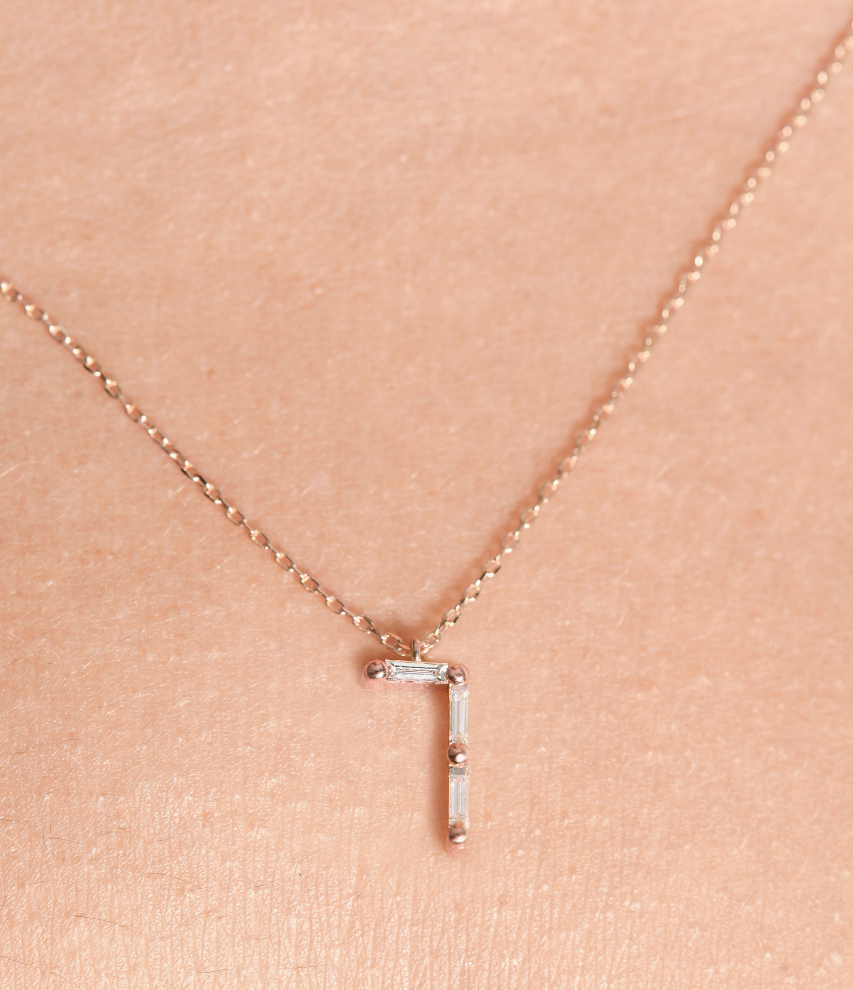 Number 7 Rose Gold Diamond Necklace