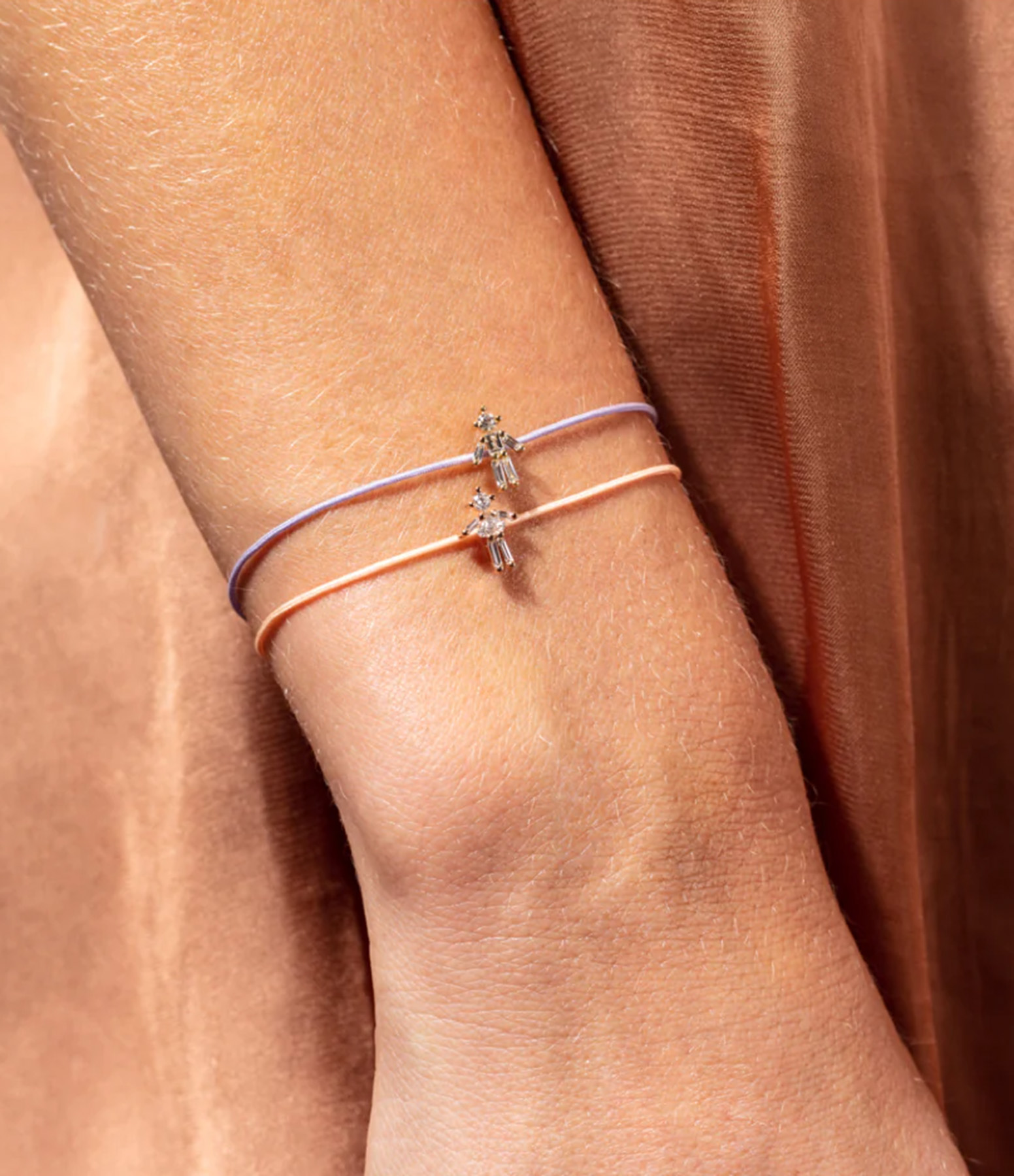 Boys’ Yellow Gold Diamond Cord Bracelet
