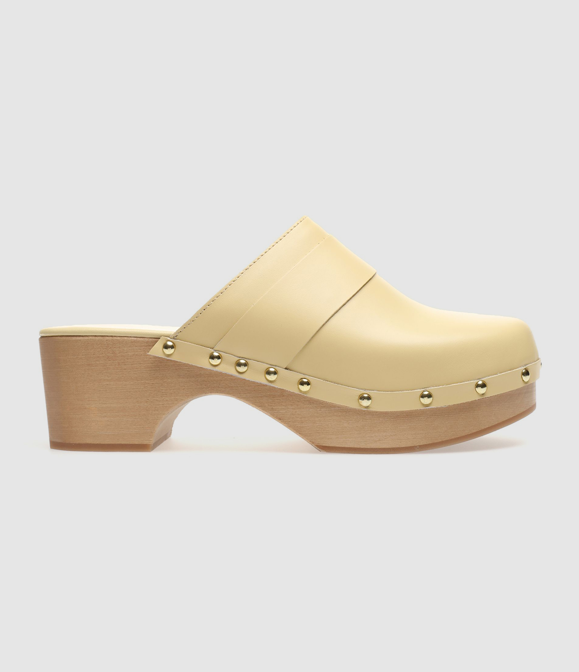 Bibi Yellow Leather Clogs