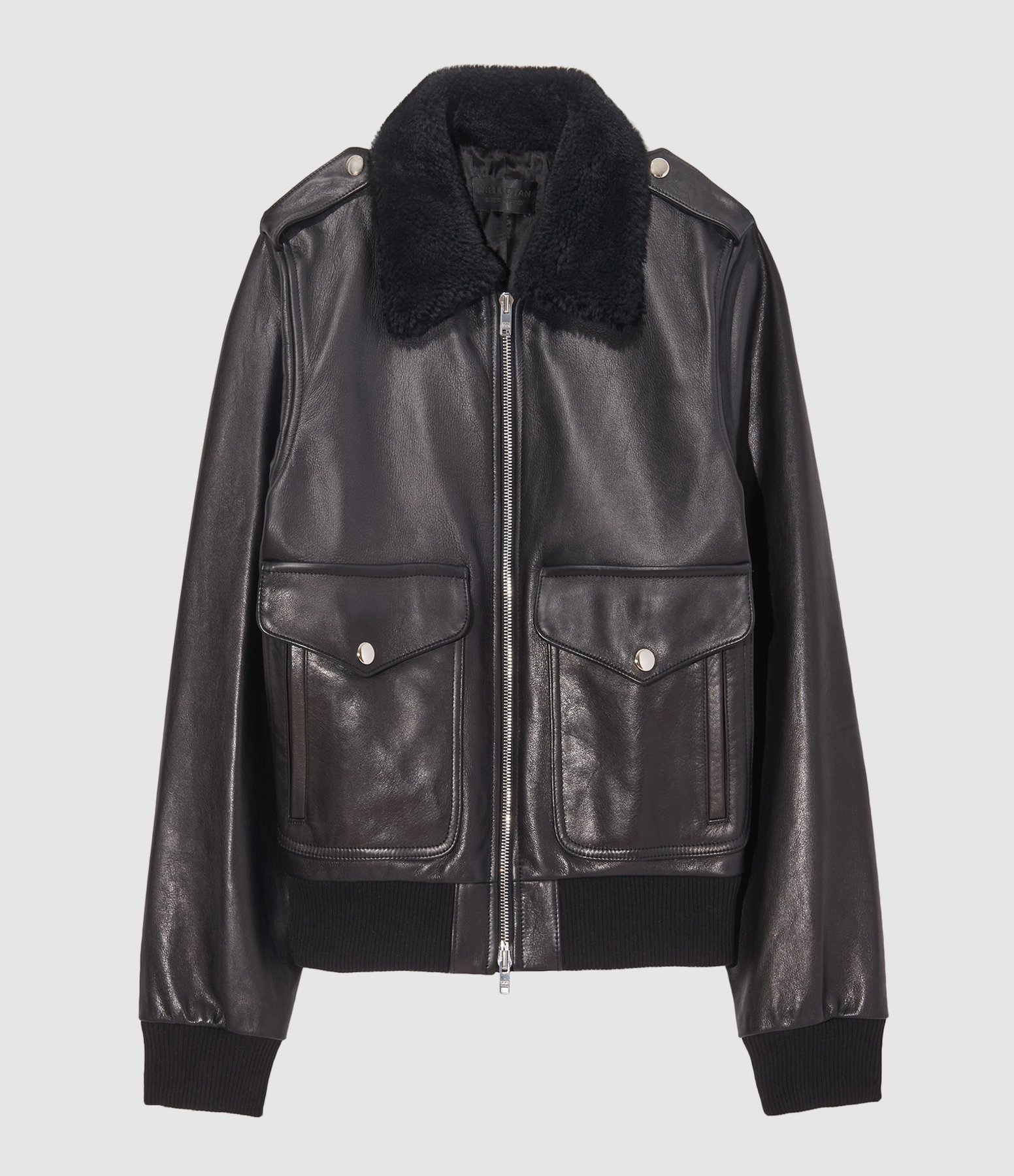Kenzie Black Leather Bomber Jacket