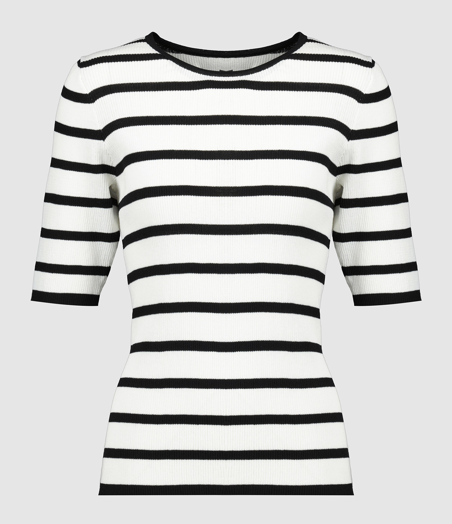 Bello Off-White Striped Top
