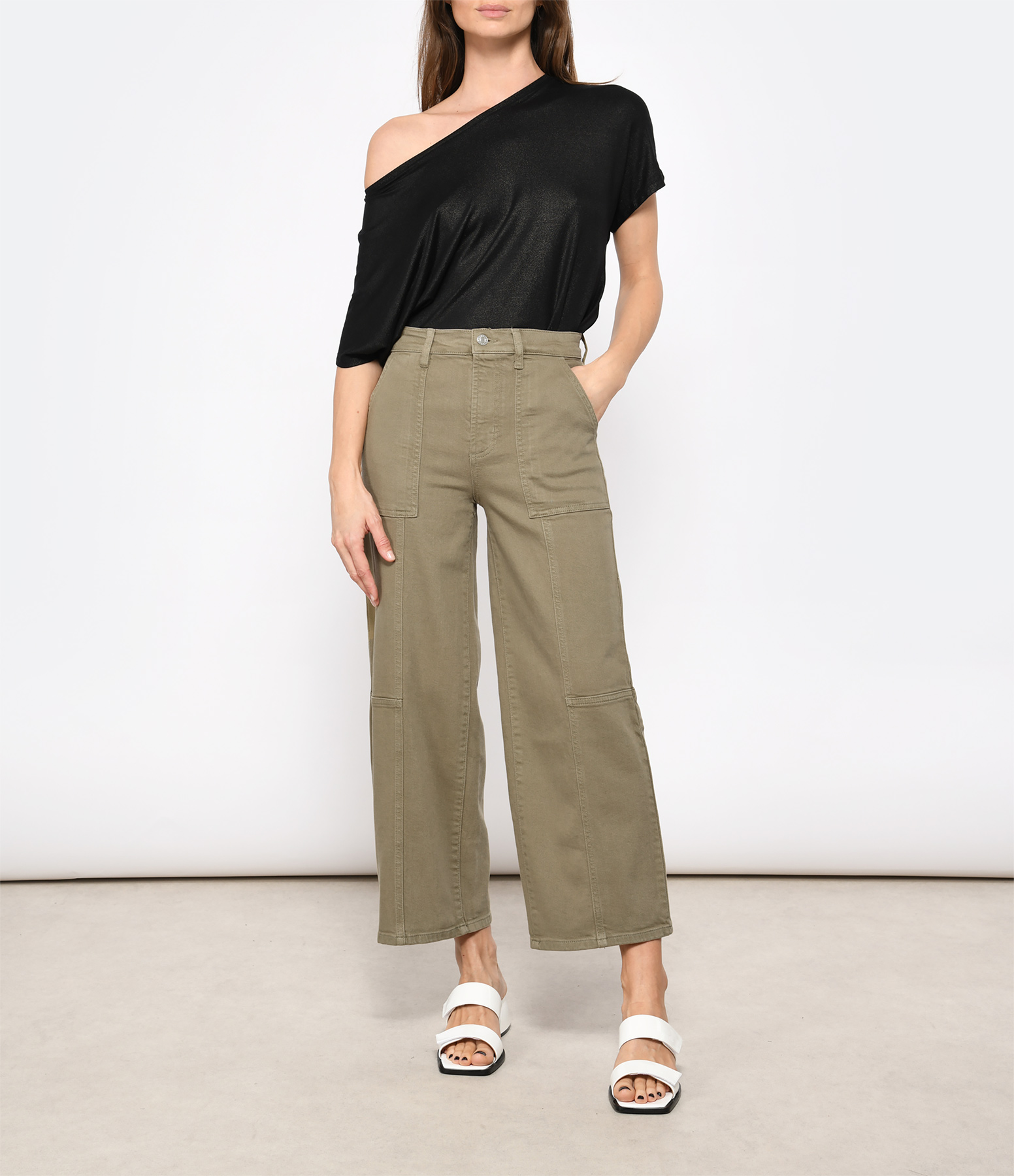 Getty Crop Utility Washed Olive Trousers