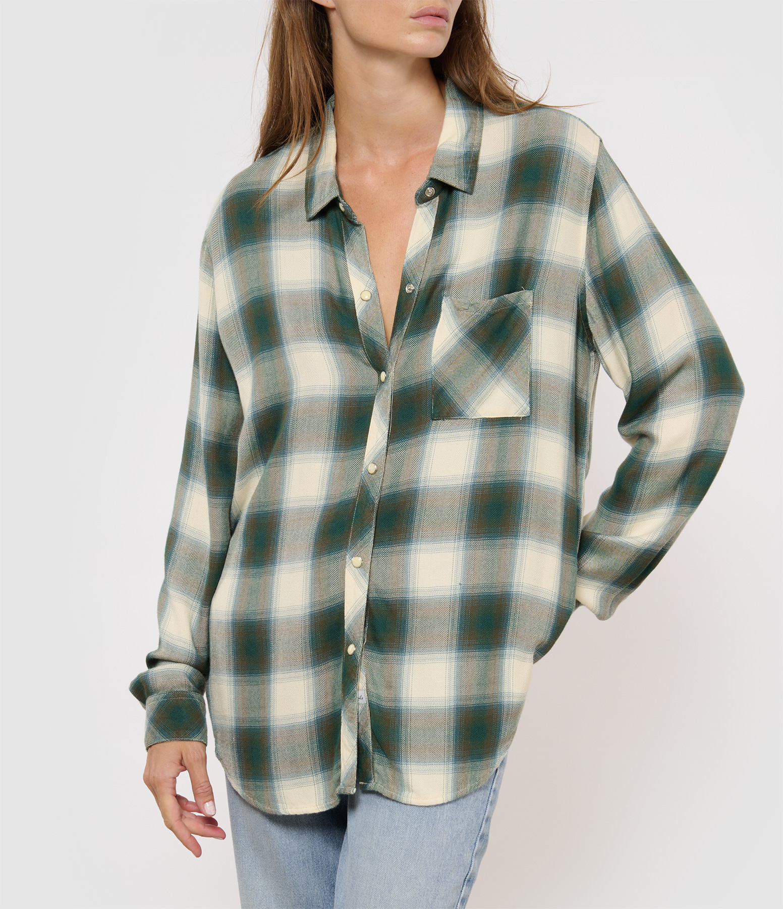 Hunter Ivory Olive Teal Shirt