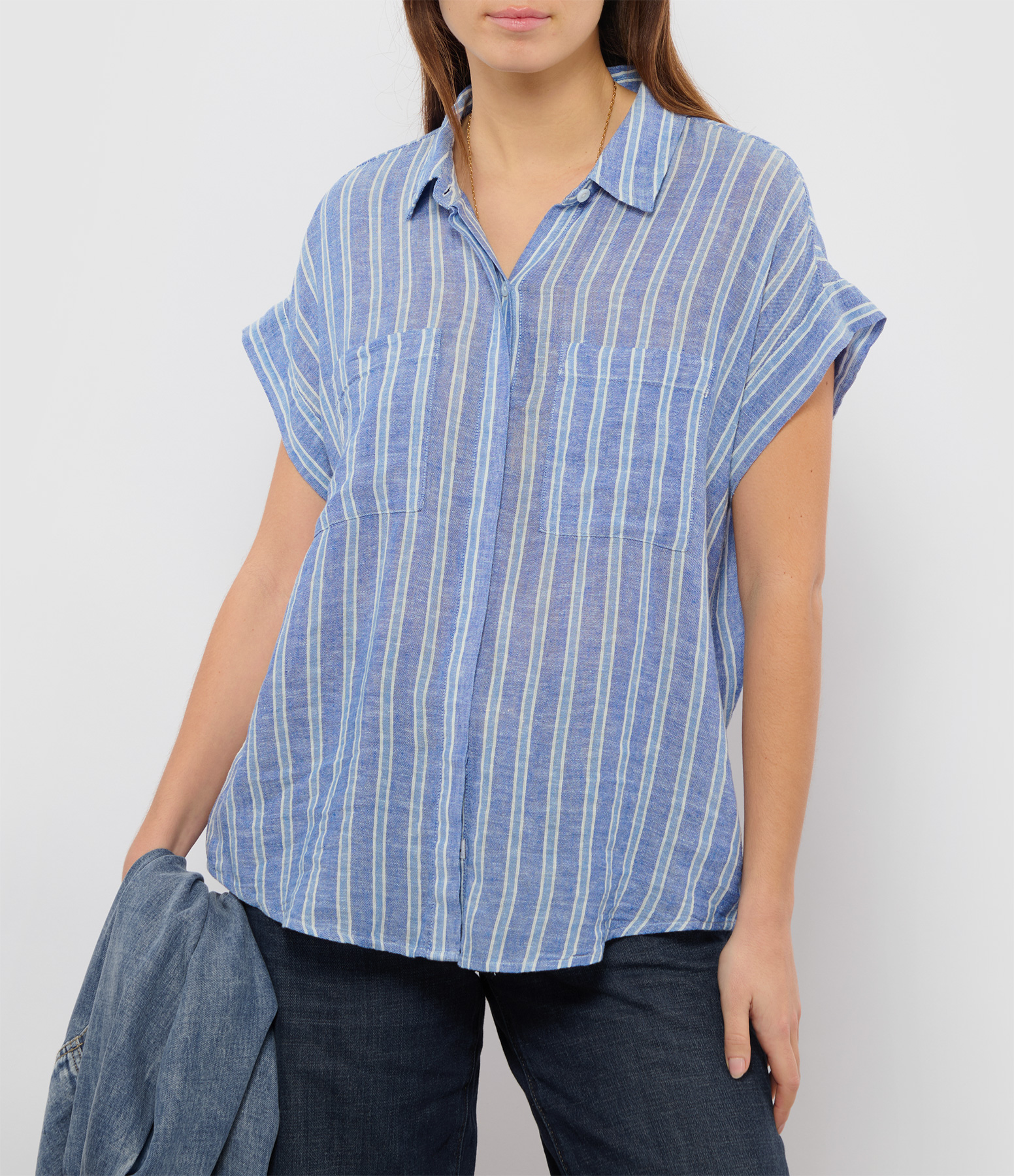 Cito Lake View Stripe Short-Sleeved Shirt