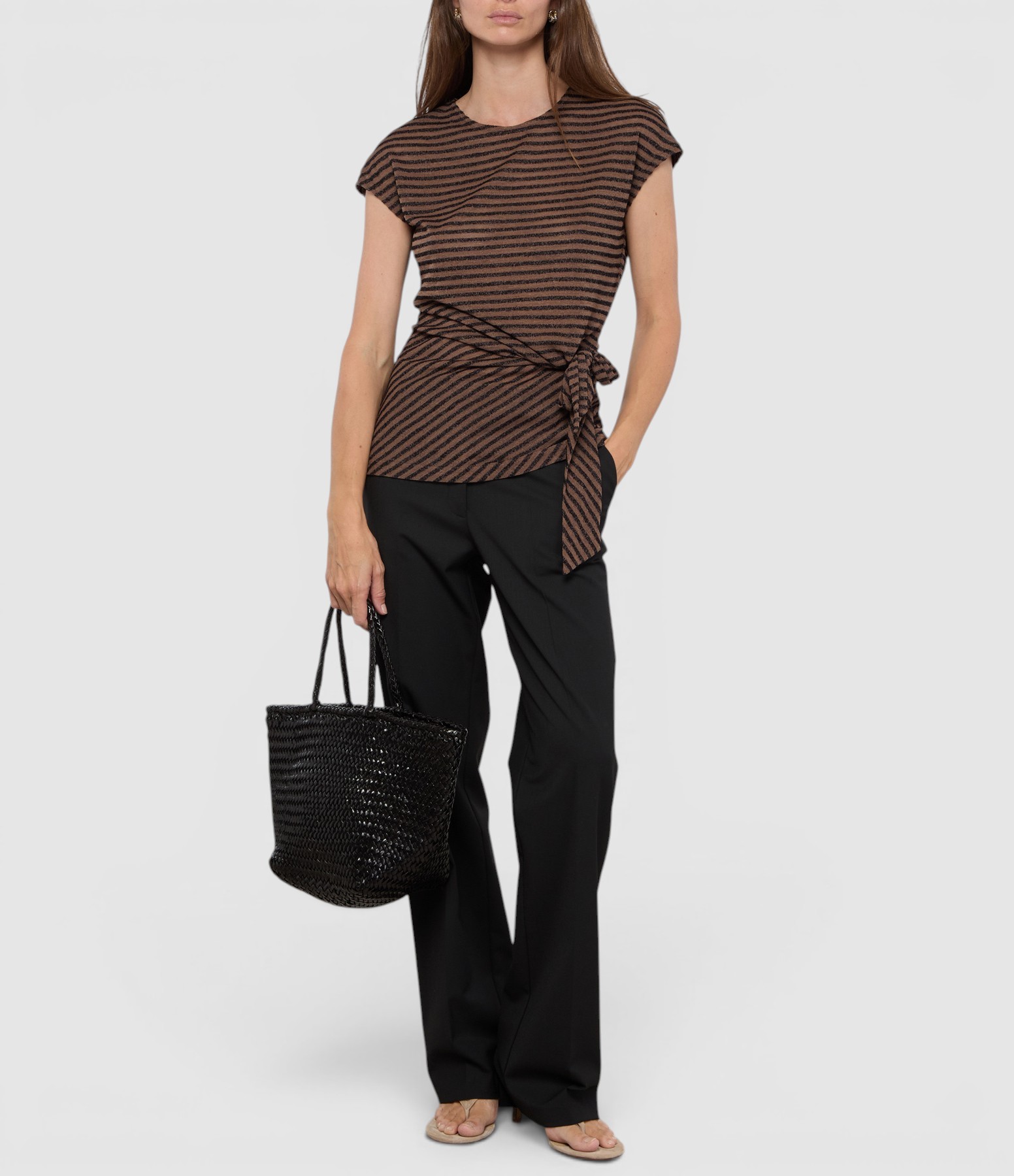 Gabbie Onyx Cocoa Stripe Top