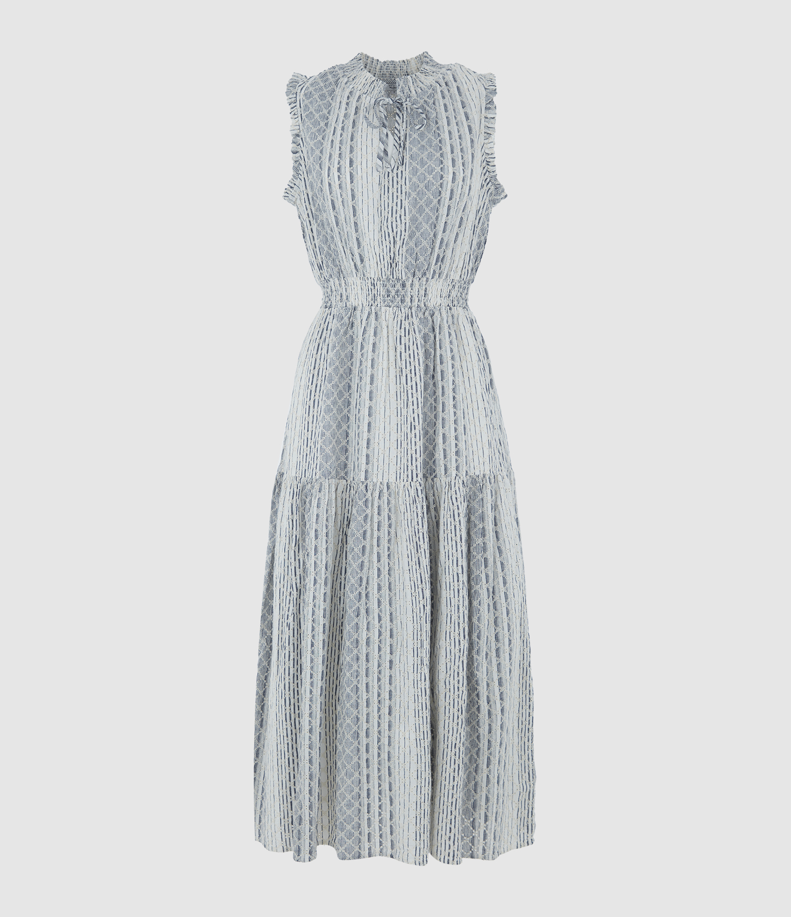 Alessi Striped Eyelet Dress