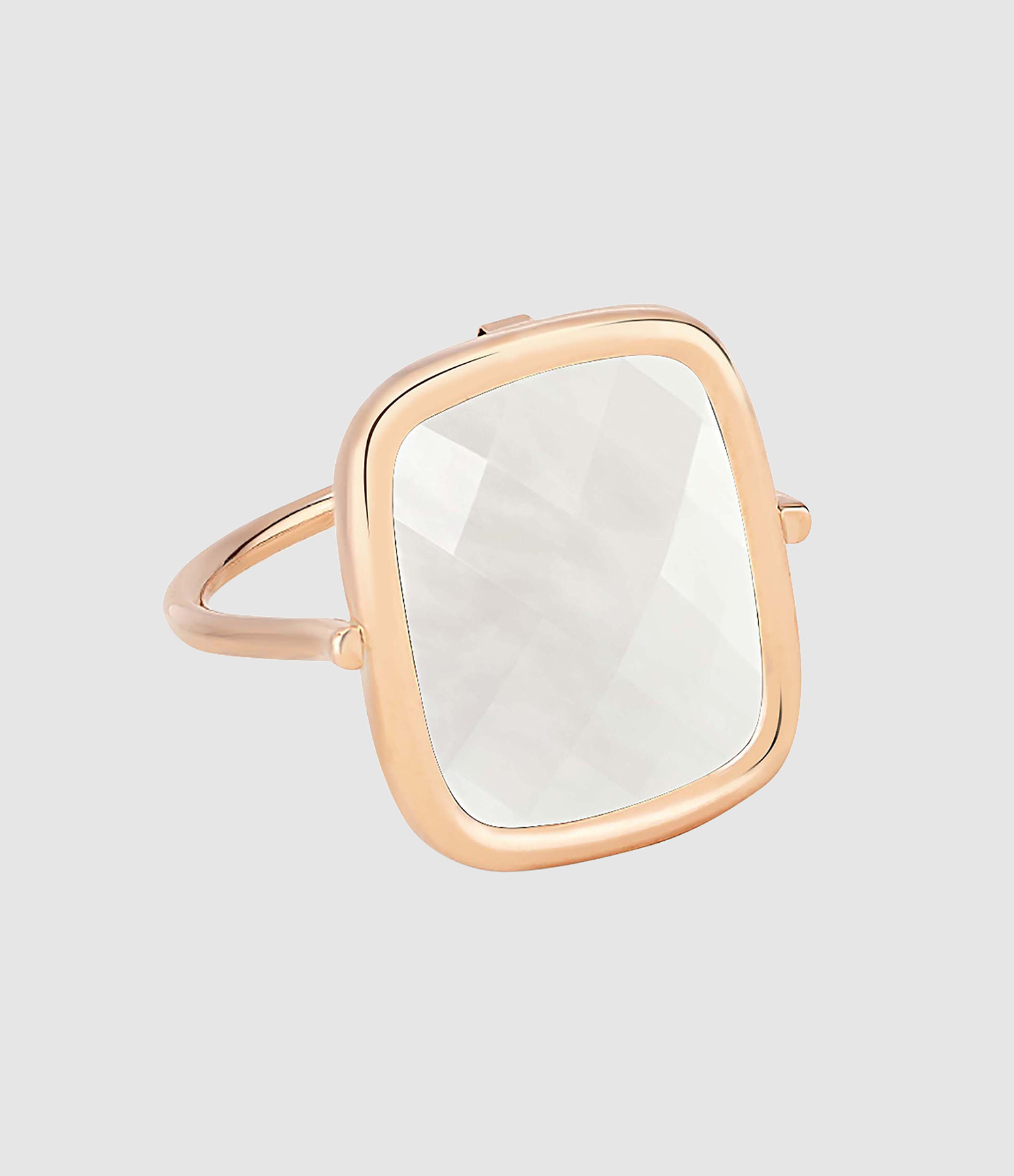 Antique Pixie Ring with White Moonstone in Rose Gold