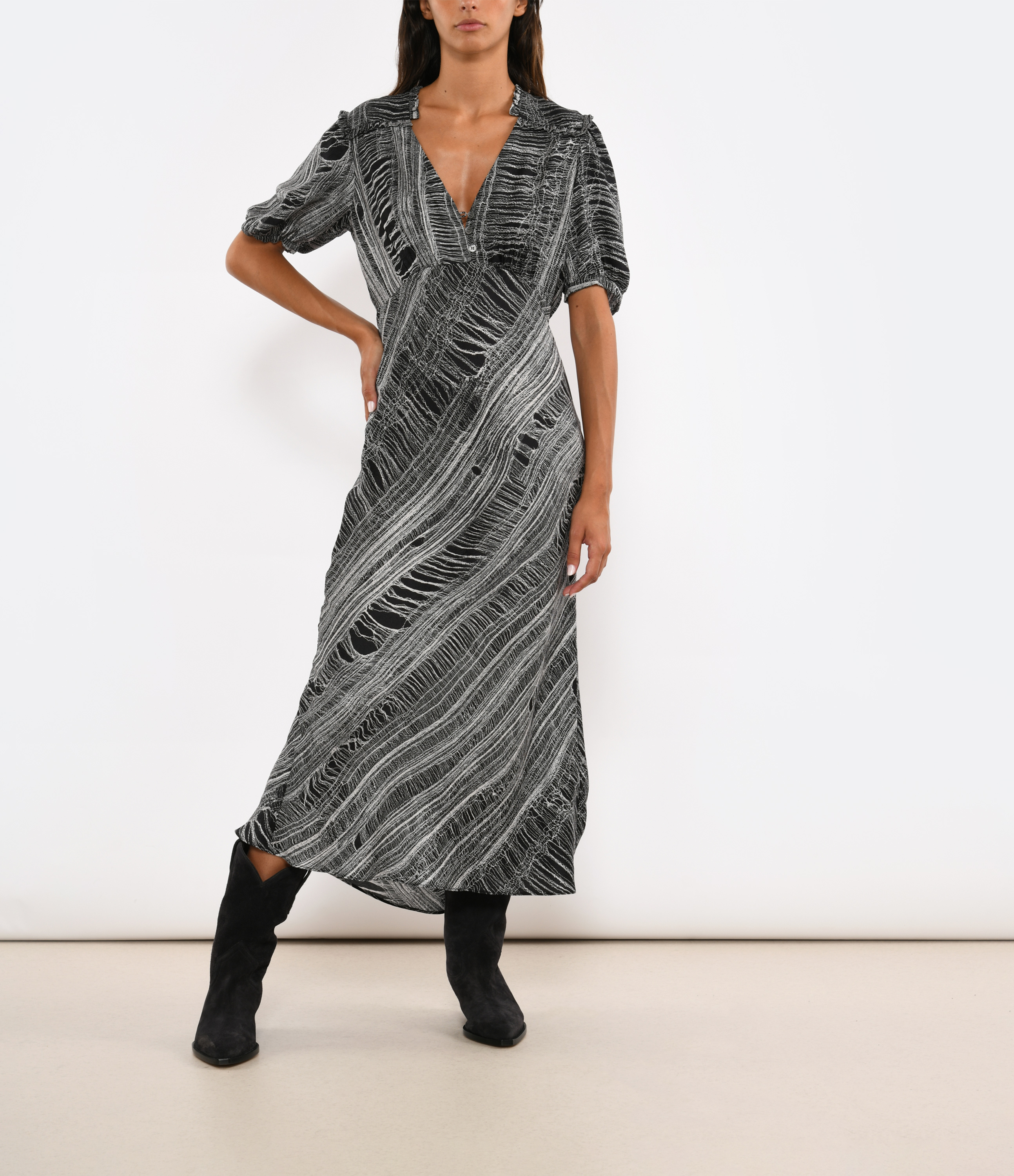 Bella Black and White Midi Dress, June Capsule Collection