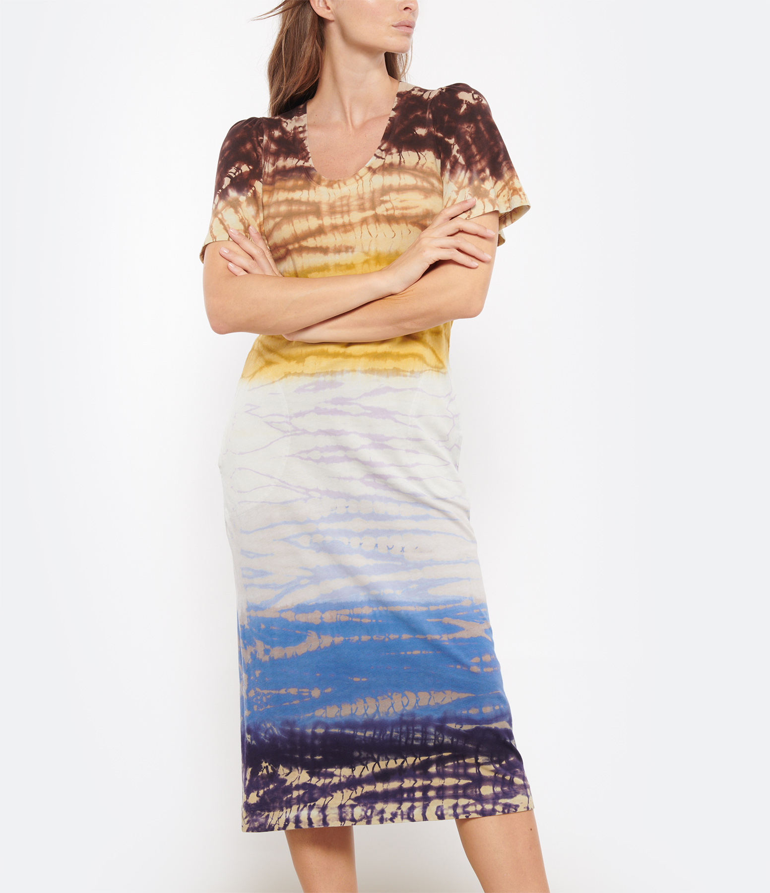 New Flutter Rainbow Hues Dress