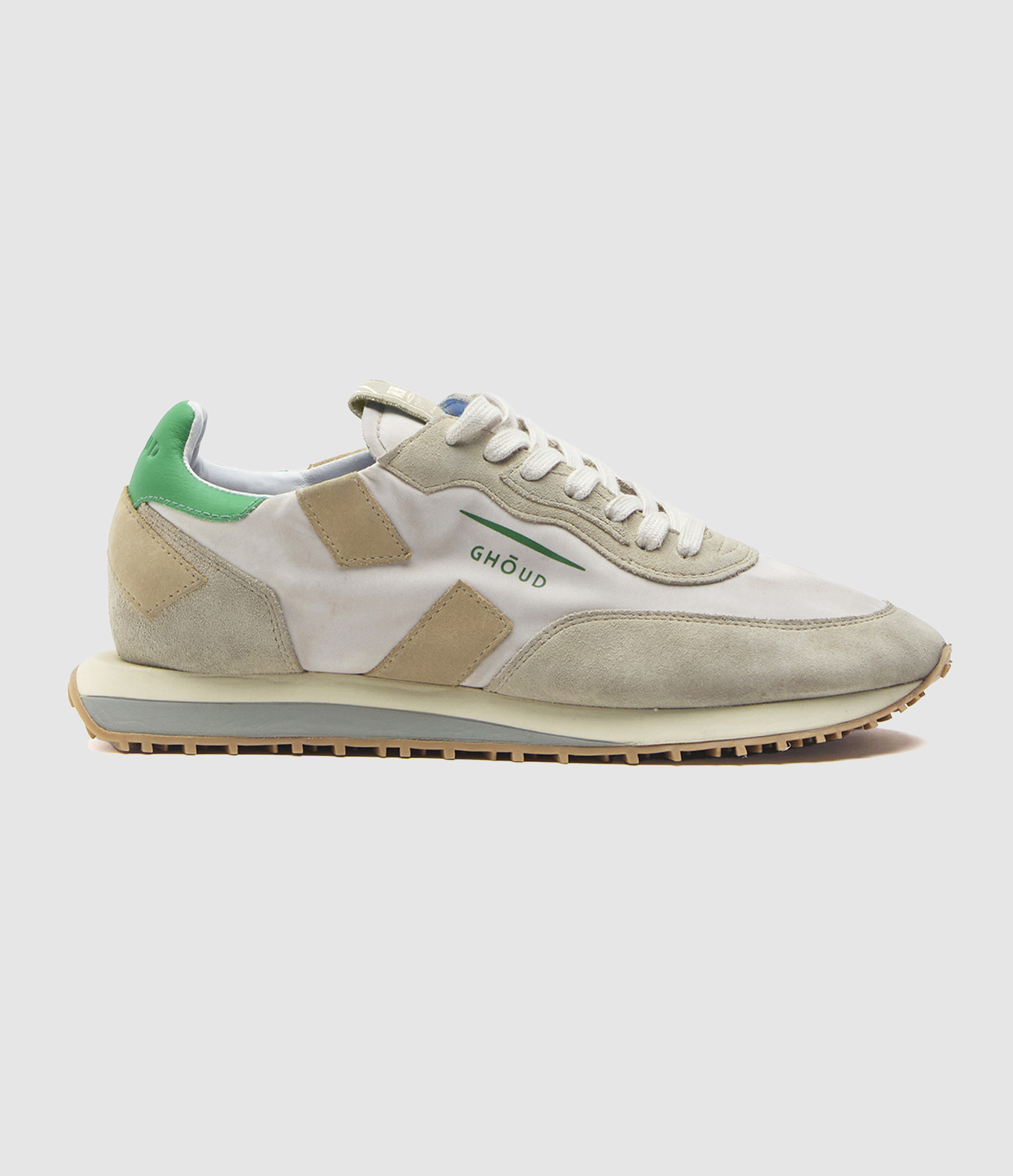 Men’s Rush Leather Trainers in Sand Green