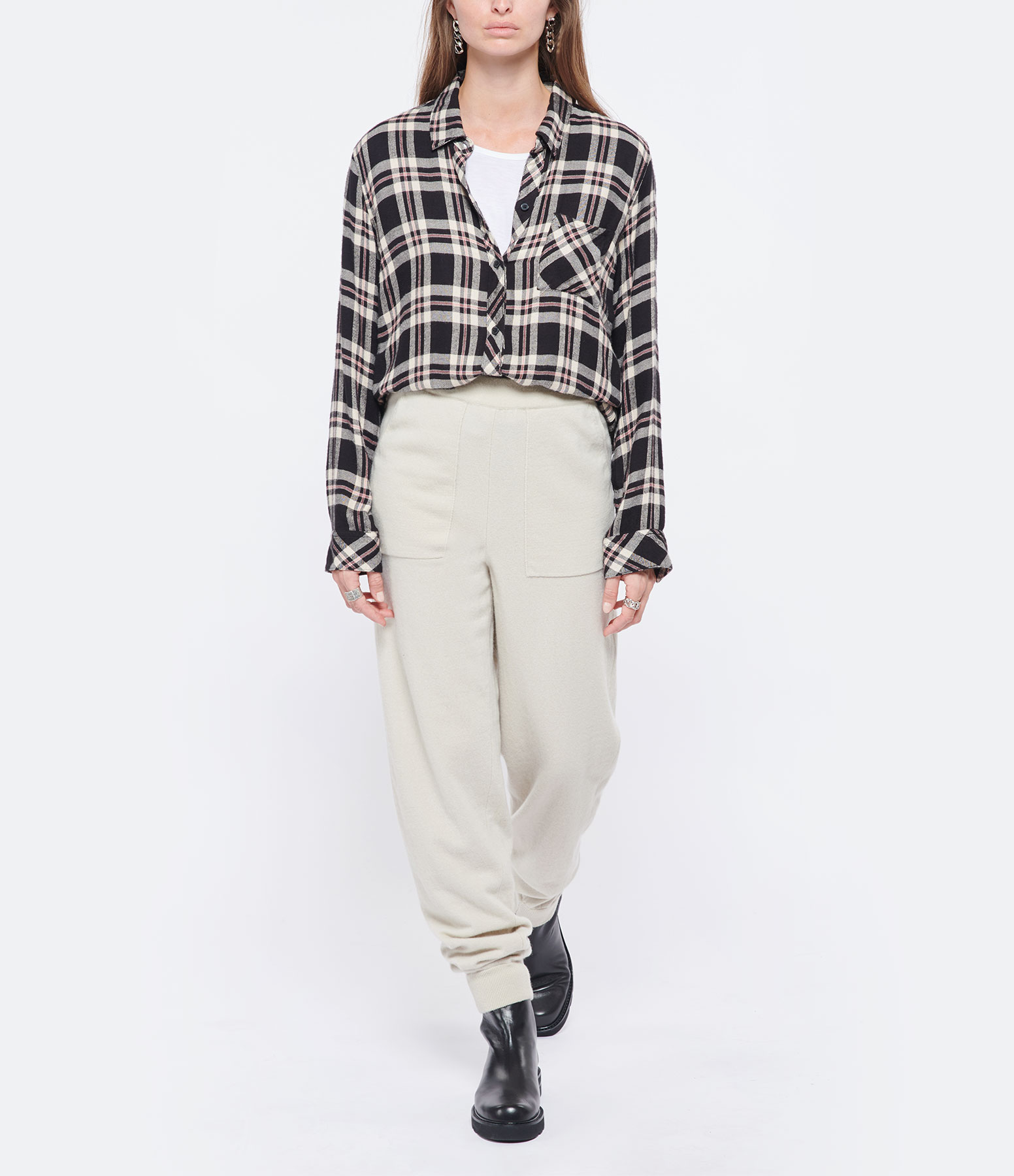 Ecru Wool Jogging Trousers