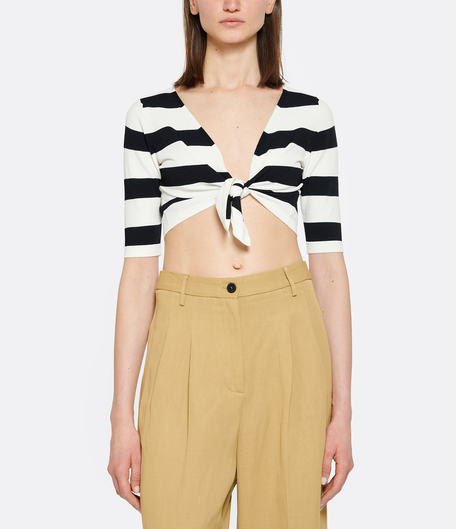 Ecru Striped Top