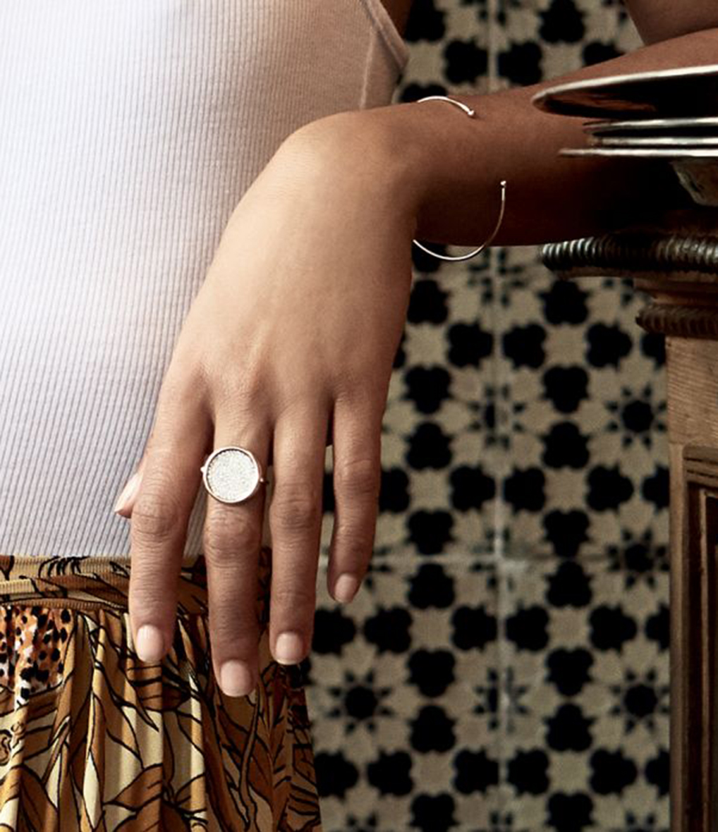 Rose Gold Diamond Disc Ring