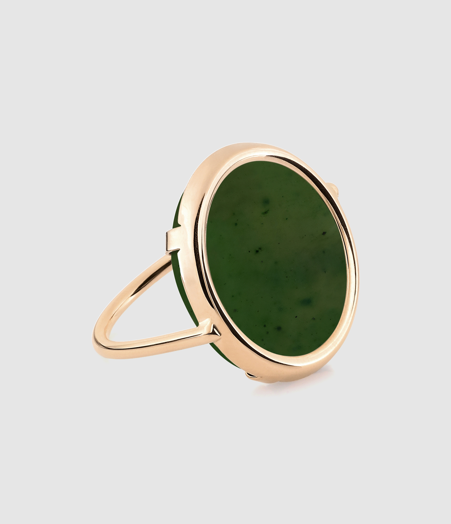 Rose Gold Jade Disc Ring