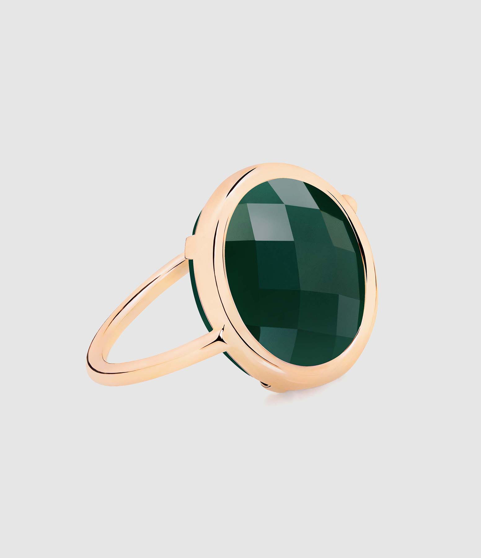 Green Baby Agate Disc Pixie Ring
