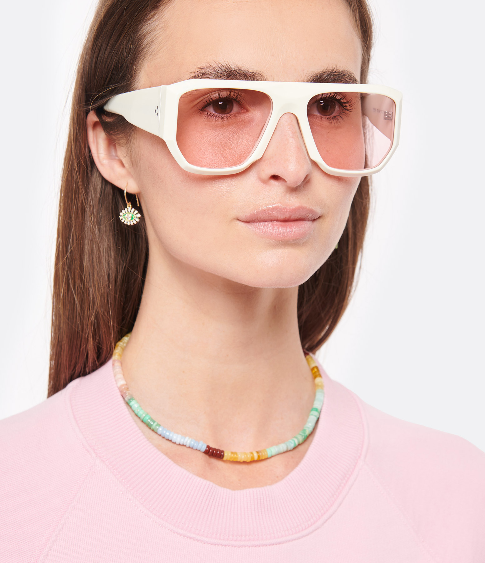 Lunettes de Soleil Ruben Écru Rose