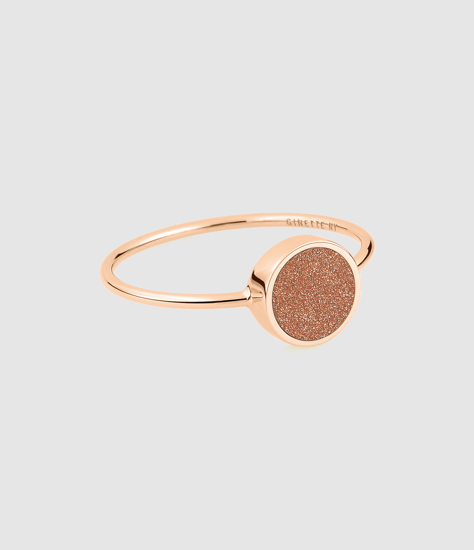 Ever Mini Disc Ring in Gold Sandstone and Rose Gold