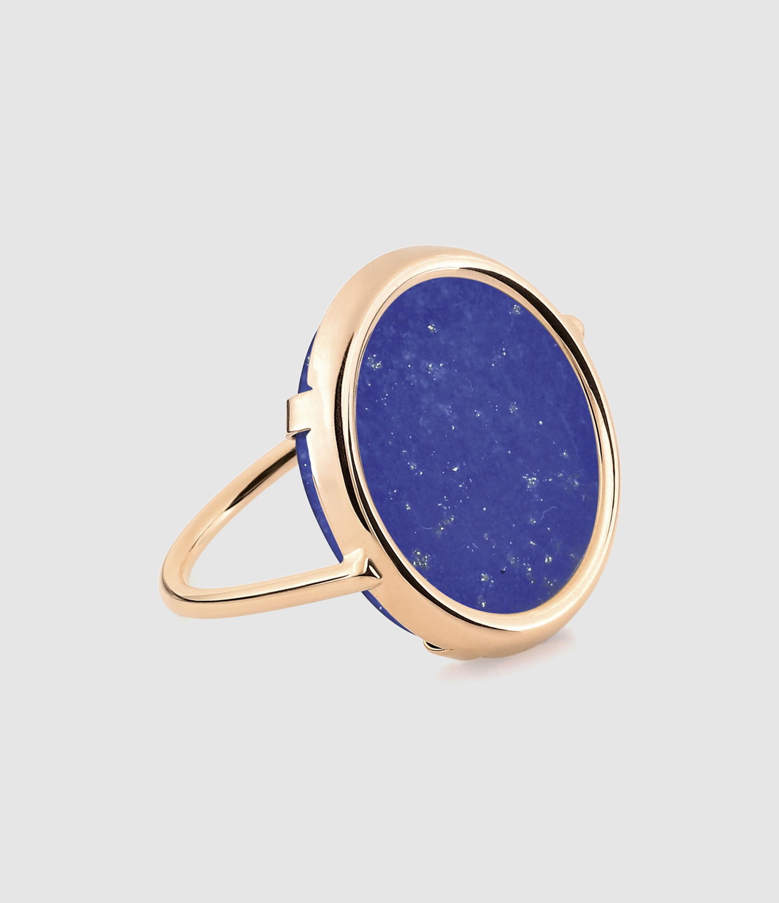 Rose Gold Lapis Lazuli Disc Ring